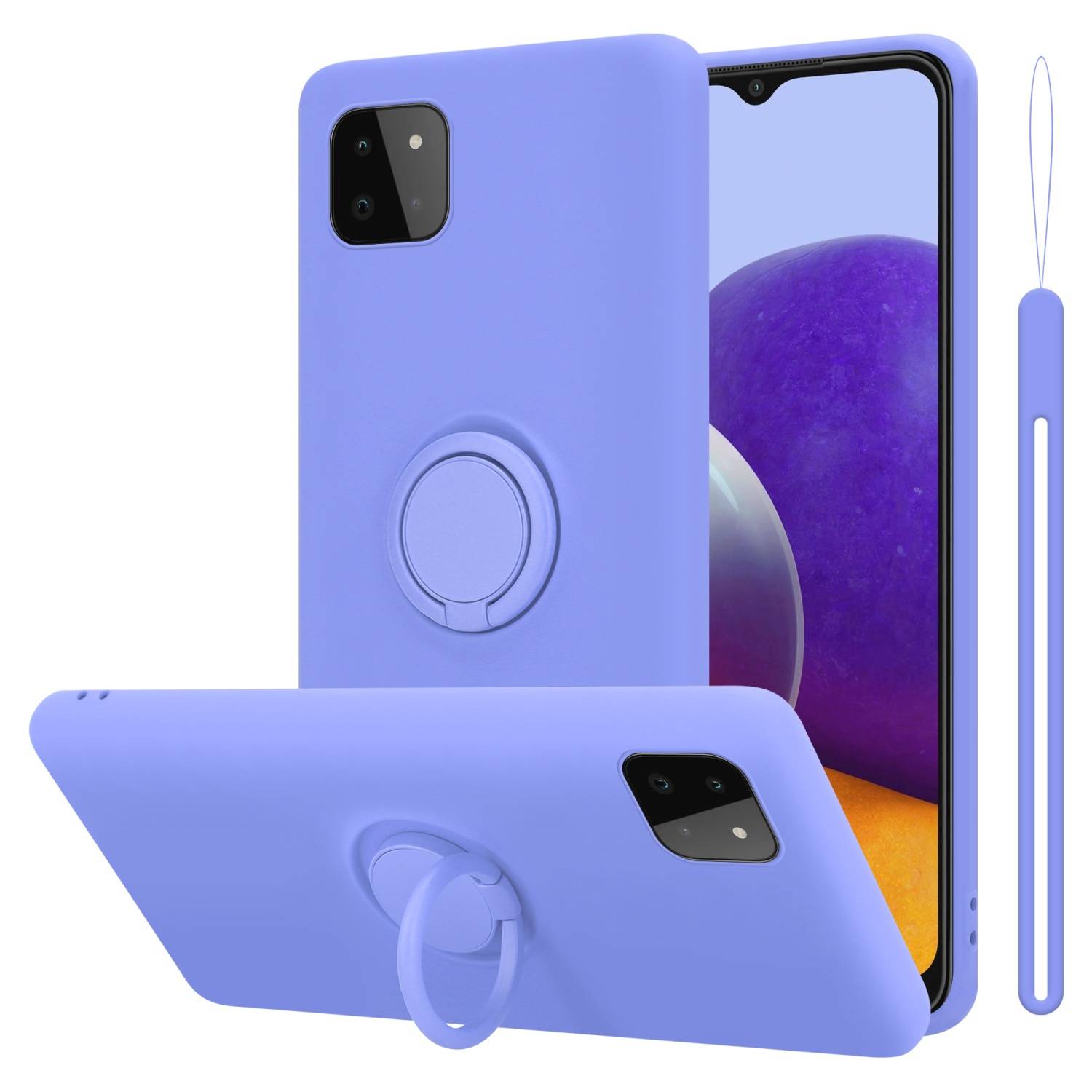 Cadorabo Hülle für Samsung Galaxy A22 5G Schutz Hülle in Lila Handyhülle TPU Etui Case Cover