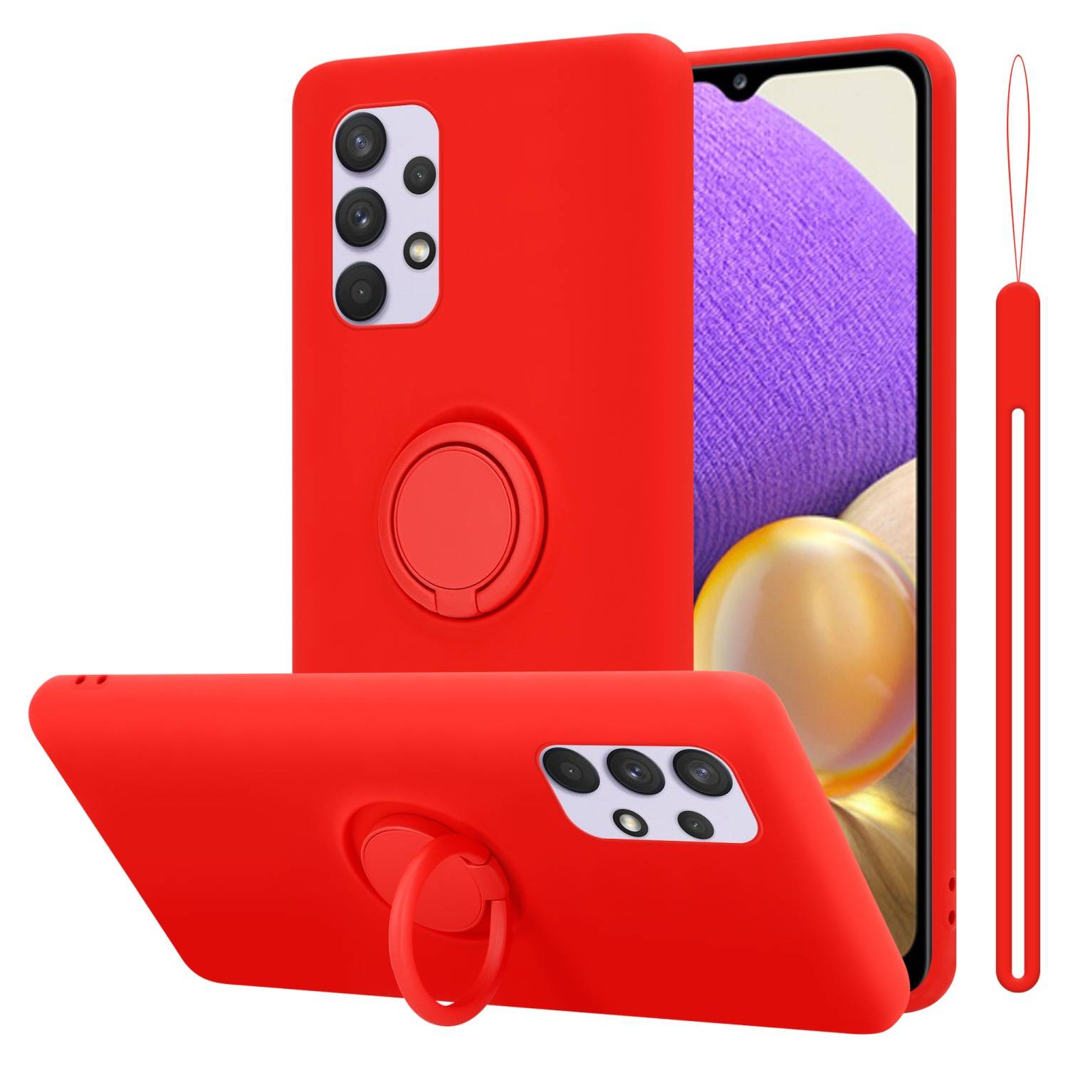 Cadorabo Hülle für Samsung Galaxy A33 5G Schutz Hülle in Rot Handyhülle TPU Etui Case Cover