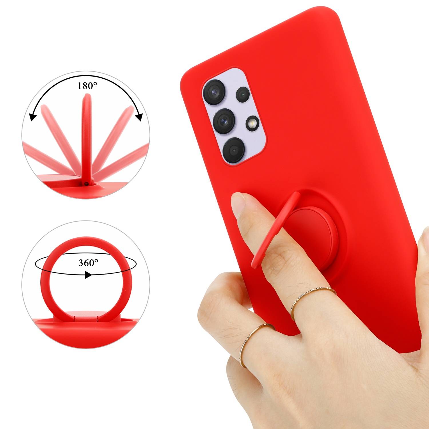 Cadorabo Hülle für Samsung Galaxy A33 5G Schutz Hülle in Rot Handyhülle TPU Etui Case Cover