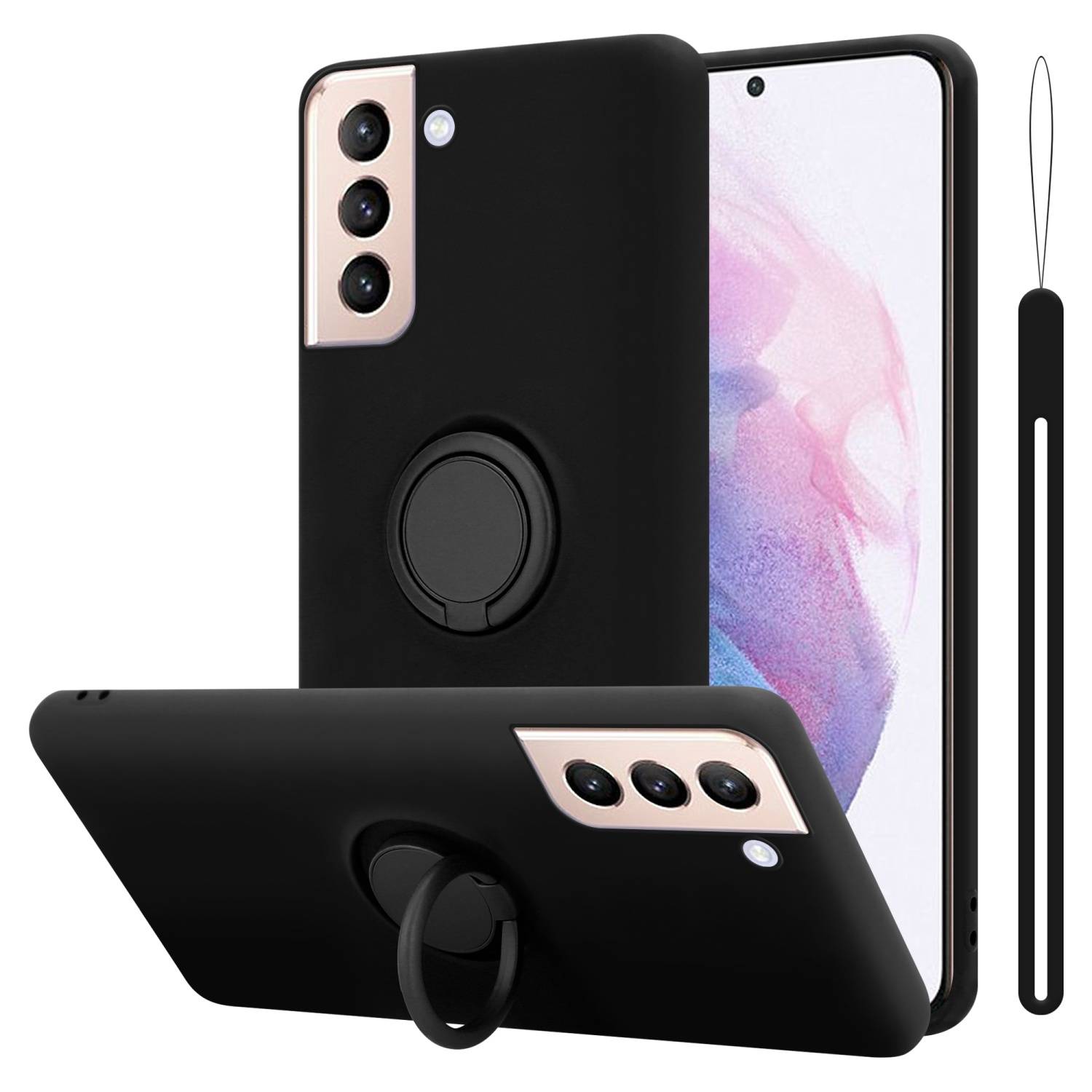 Cadorabo Hülle für Samsung Galaxy S22 PLUS Schutz Hülle in Schwarz Handyhülle TPU Etui Case Cover