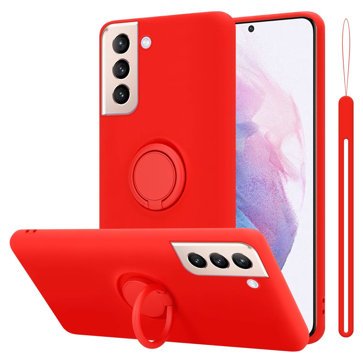 Cadorabo Hülle für Samsung Galaxy S22 PLUS Schutz Hülle in Rot Handyhülle TPU Etui Case Cover