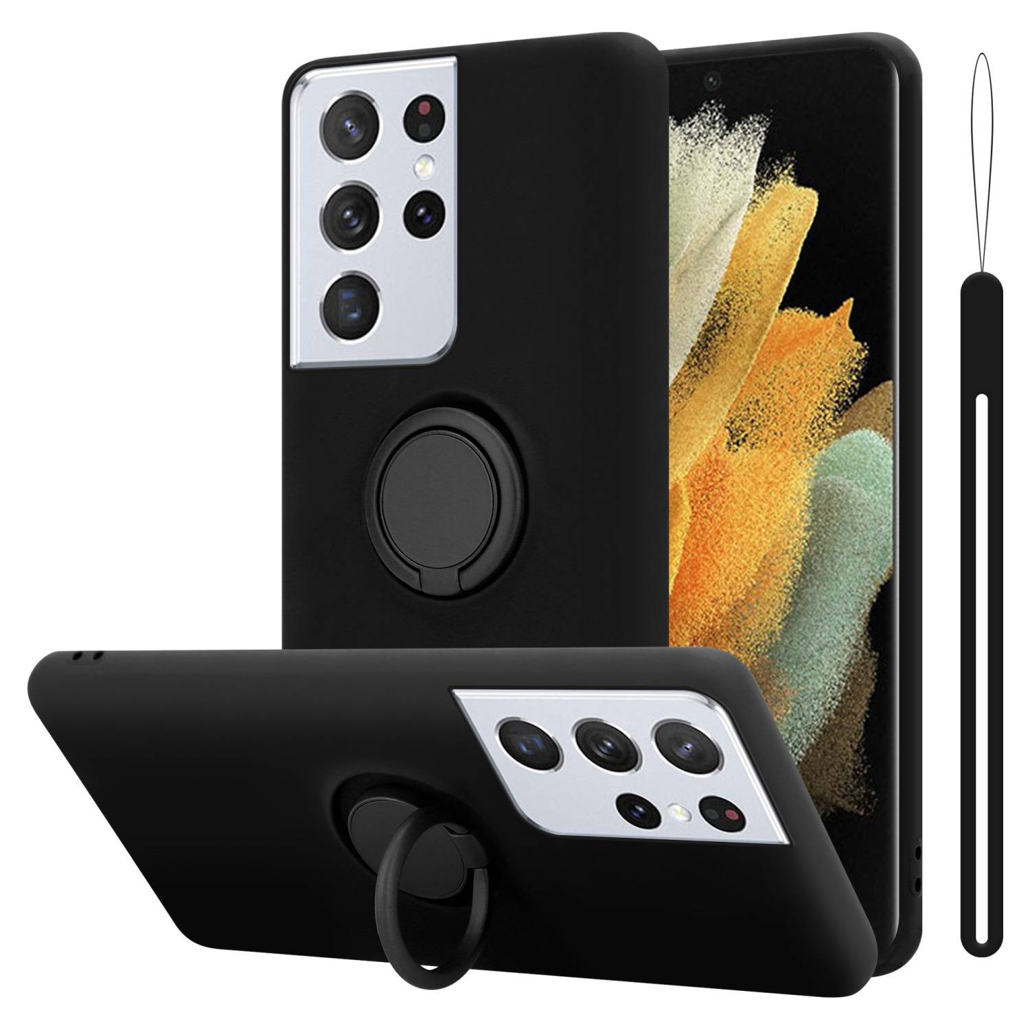 Cadorabo Hülle für Samsung Galaxy S22 ULTRA Schutz Hülle in Schwarz Handyhülle TPU Etui Case Cover