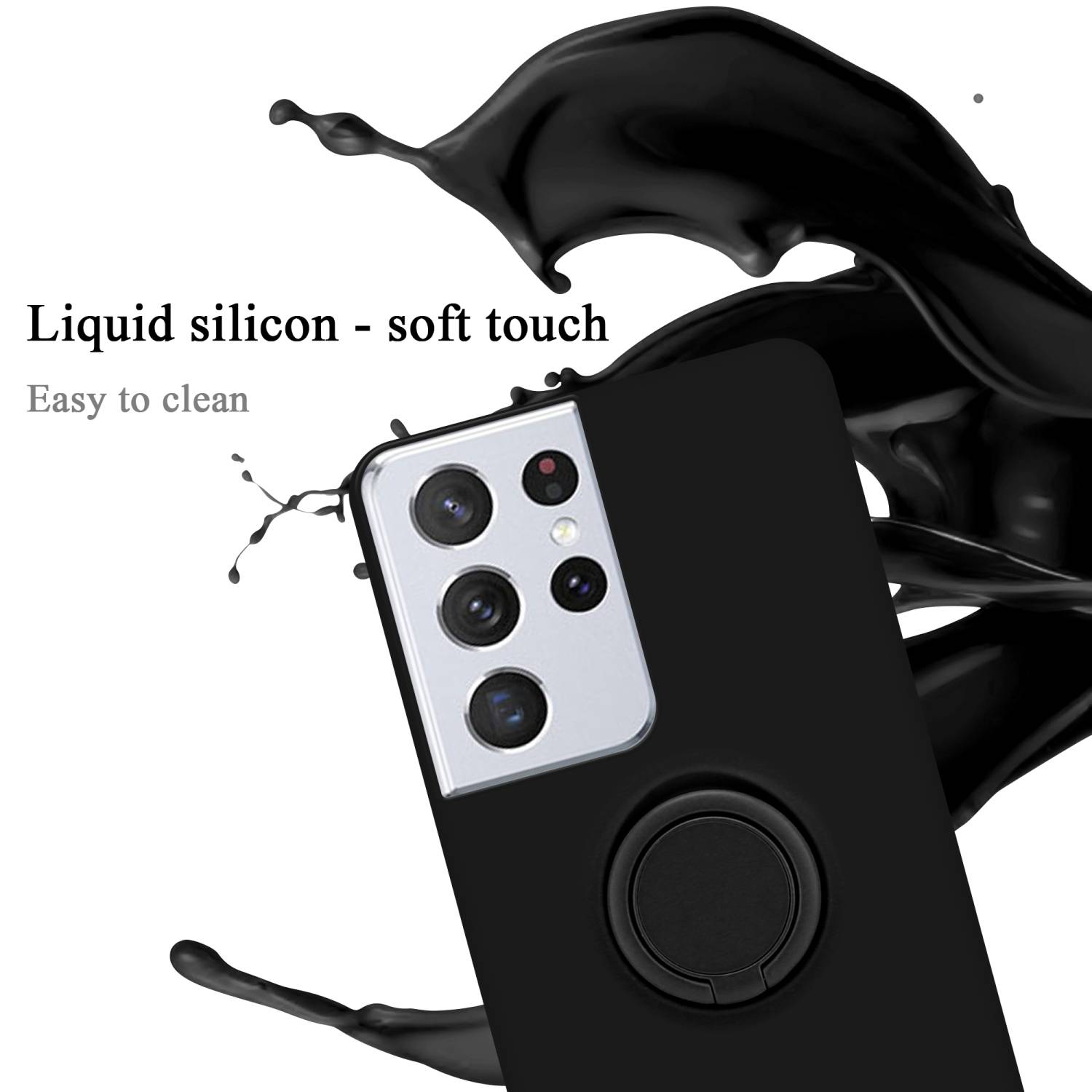 Cadorabo Hülle für Samsung Galaxy S22 ULTRA Schutz Hülle in Schwarz Handyhülle TPU Etui Case Cover