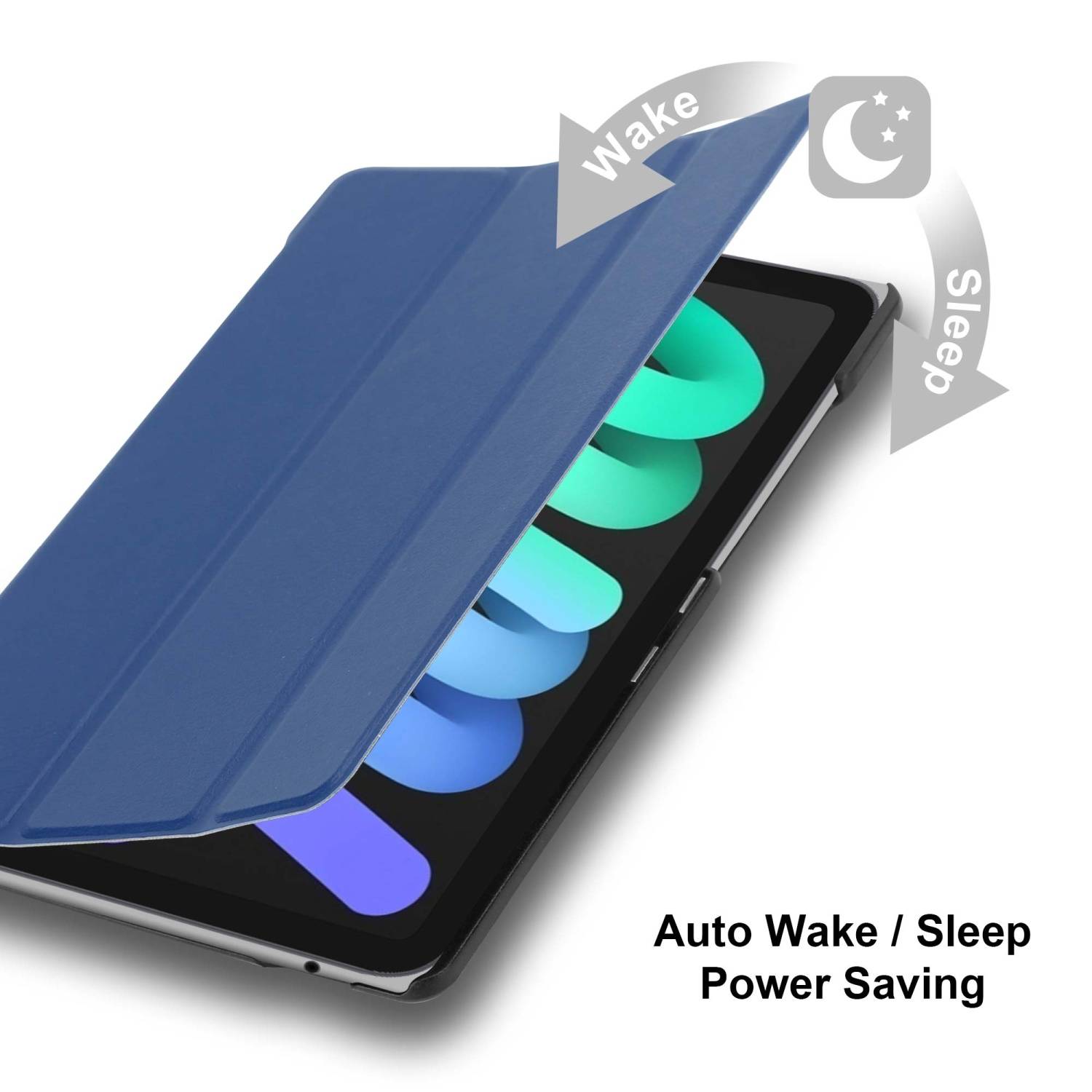 Cadorabo Schutzhülle für Apple iPad MINI 6 (8.3 Zoll) Tablet Hülle in Blau Etui Case Cover Tasche Auto Wake up