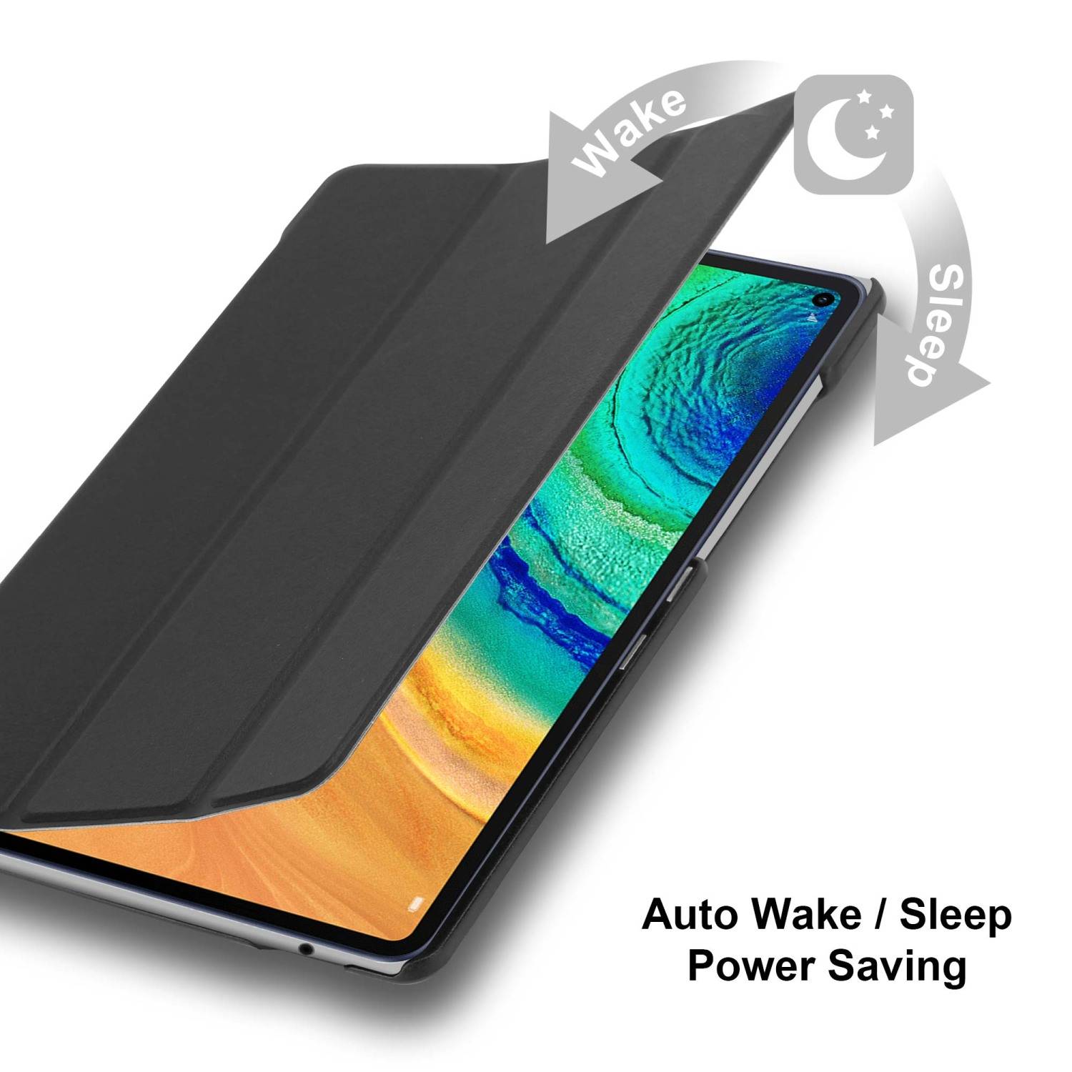 Cadorabo Schutzhülle für Huawei MatePad PRO (10.8 Zoll) Tablet Hülle in Schwarz Etui Case Cover Tasche Auto Wake up