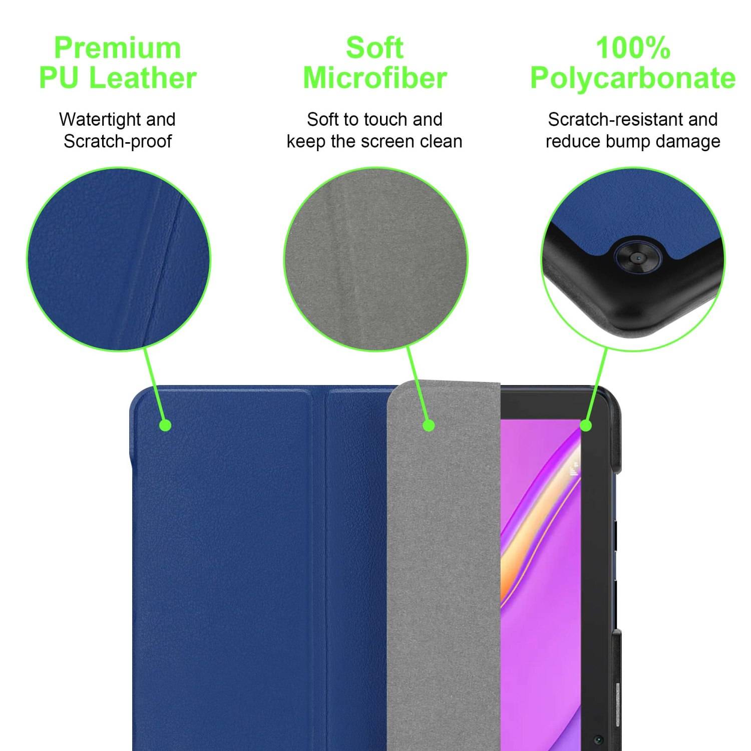 Cadorabo Hülle für Huawei MatePad T 10 (9.7 Zoll) / T 10s (10.1 Zoll) Tablet Hülle in Blau Schutzhülle Etui Case Tasche