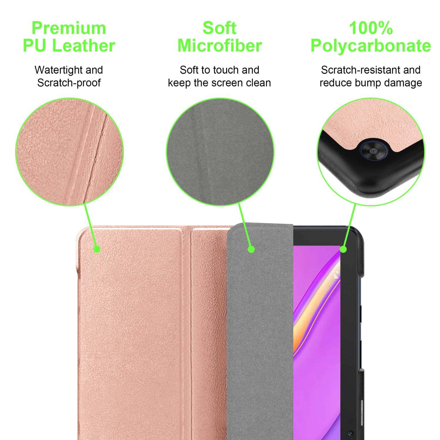 Cadorabo Hülle für Huawei MatePad T 10 (9.7 Zoll) / T 10s (10.1 Zoll) Tablet Hülle in Rosa Schutzhülle Etui Case Tasche