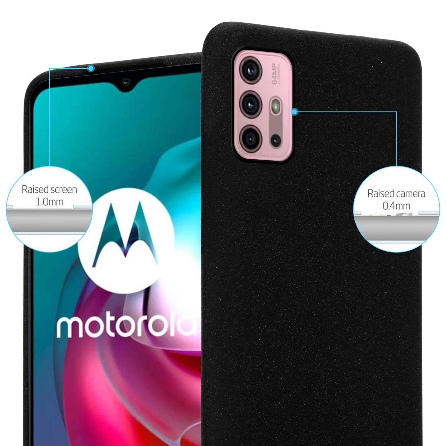 Cadorabo Schutzhülle für Motorola MOTO G10 / G30 Hülle in Schwarz Handyhülle TPU Etui Cover Case