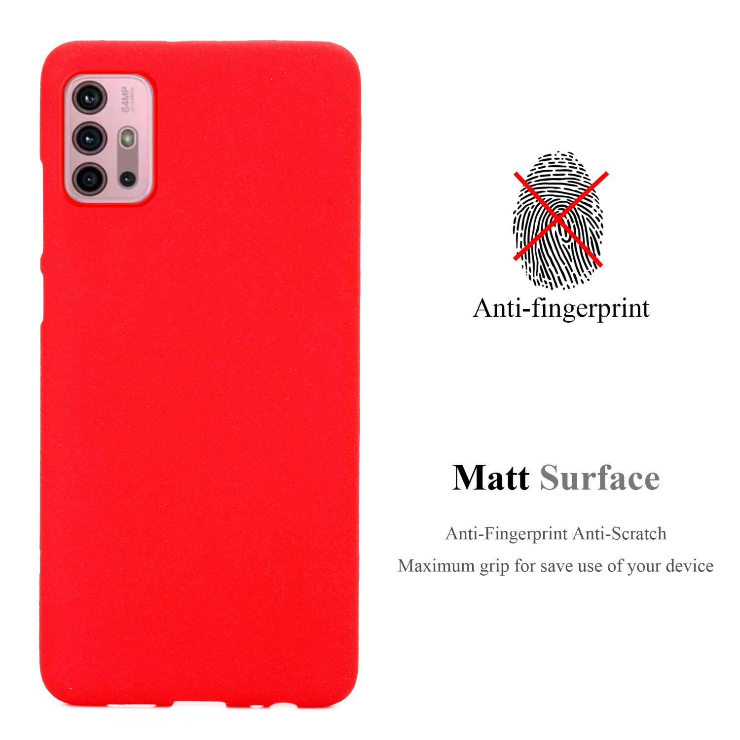 Cadorabo Schutzhülle für Motorola MOTO G10 / G30 Hülle in Rot Handyhülle TPU Etui Cover Case