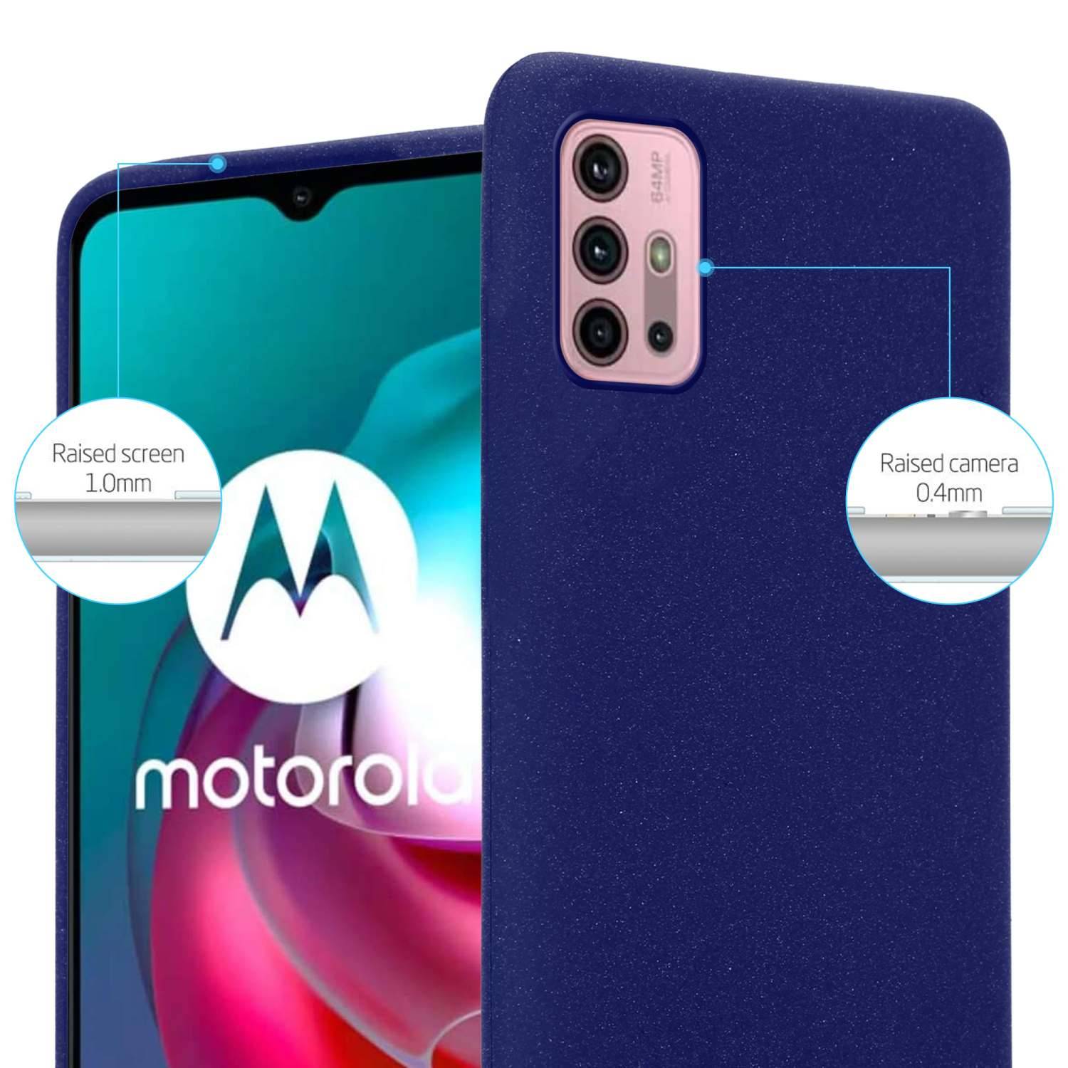 Cadorabo Schutzhülle für Motorola MOTO G10 / G30 Hülle in Blau Handyhülle TPU Etui Cover Case