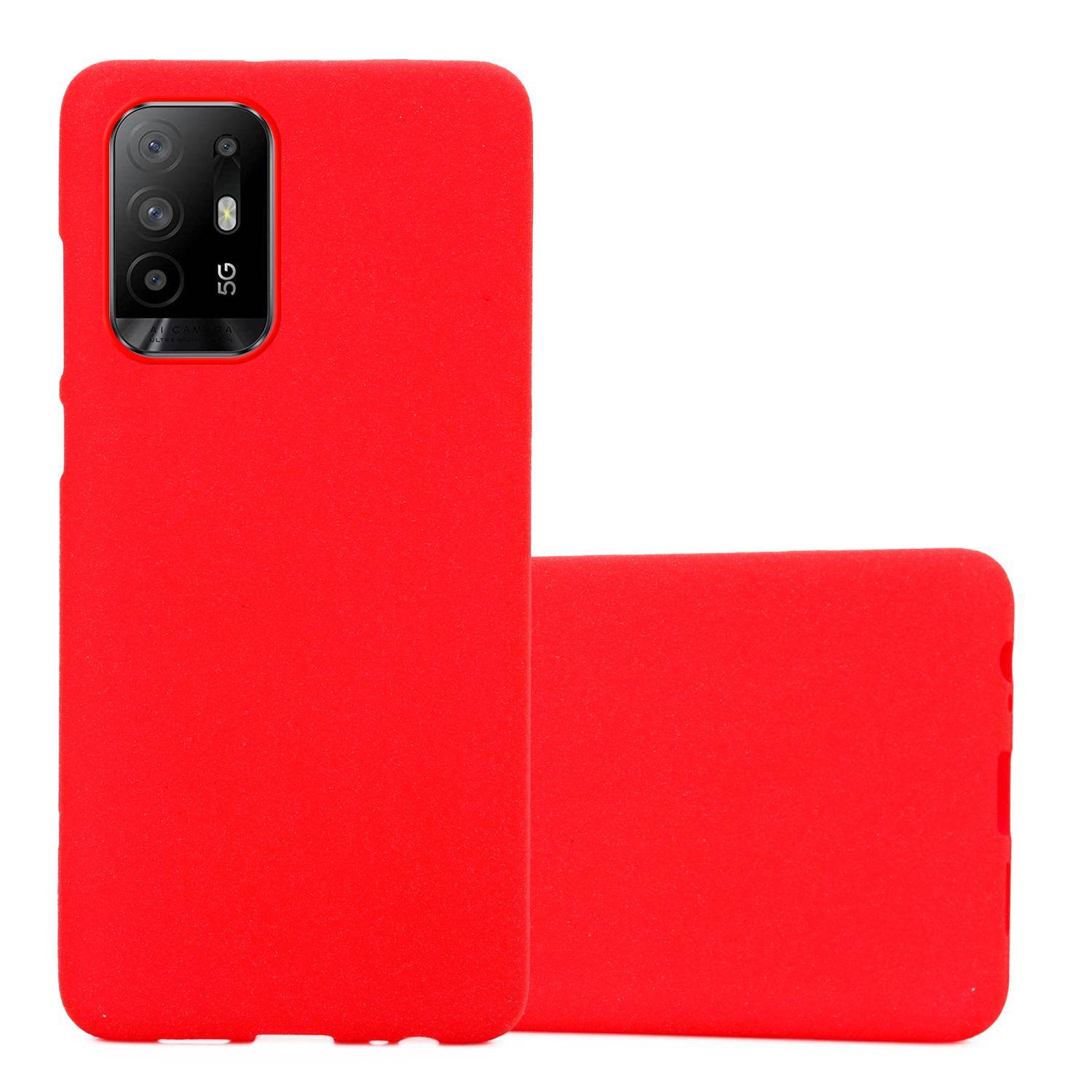 Cadorabo Schutzhülle für Oppo A94 5G Hülle in Rot Handyhülle TPU Etui Cover Case