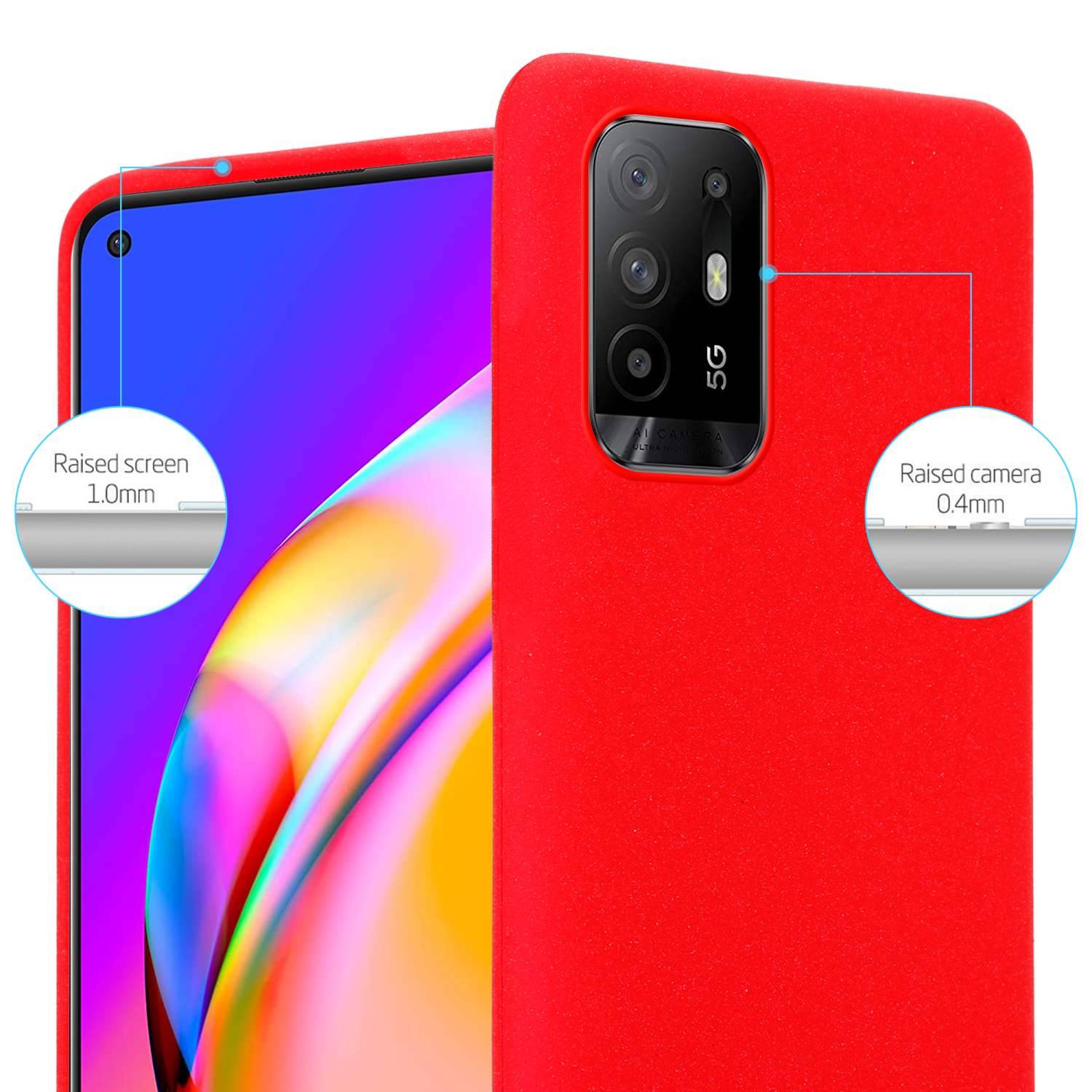 Cadorabo Schutzhülle für Oppo A94 5G Hülle in Rot Handyhülle TPU Etui Cover Case