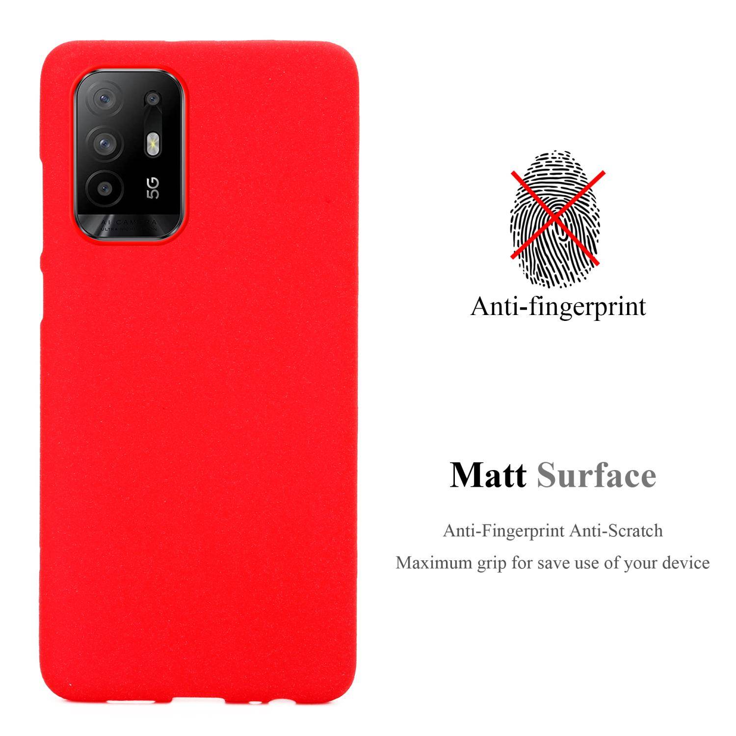 Cadorabo Schutzhülle für Oppo A94 5G Hülle in Rot Handyhülle TPU Etui Cover Case