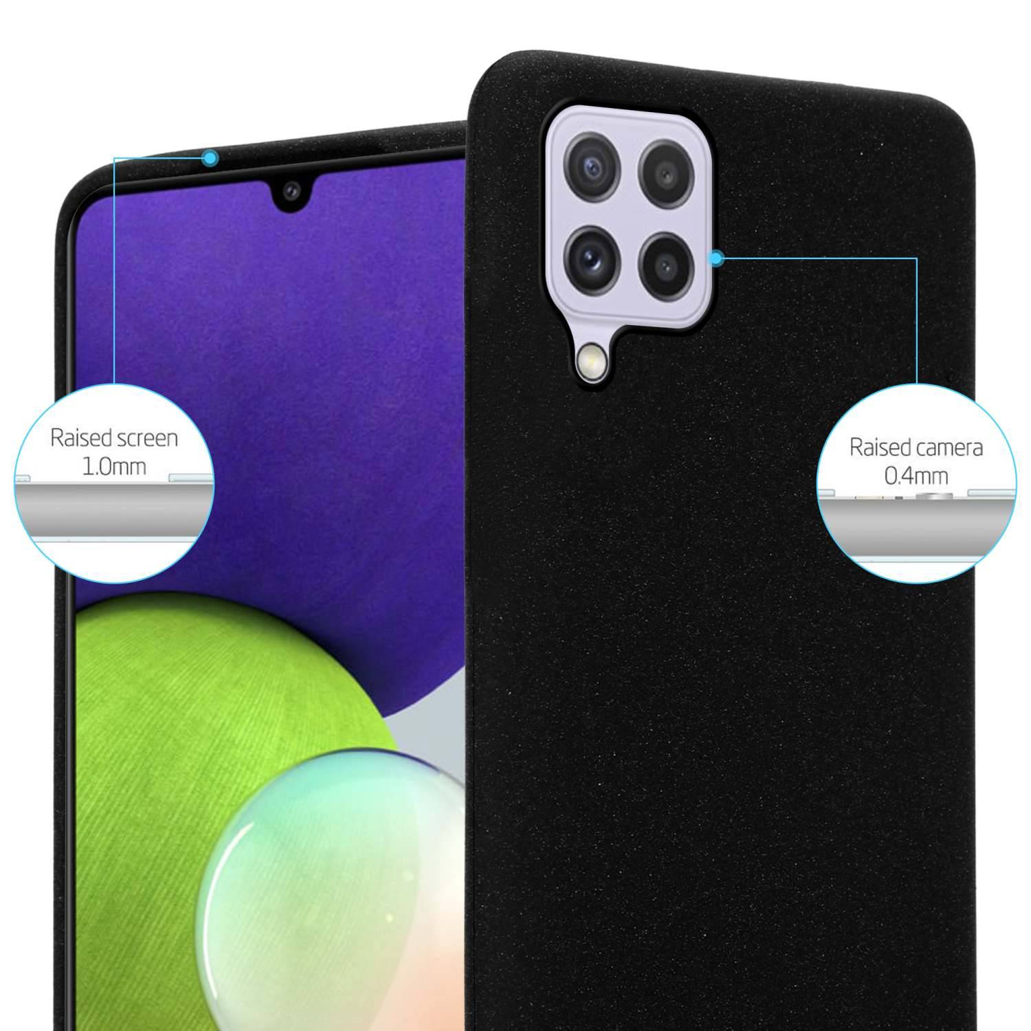 Cadorabo Schutzhülle für Samsung Galaxy A22 4G / M22 / M32 4G Hülle in Schwarz Handyhülle TPU Etui Cover Case