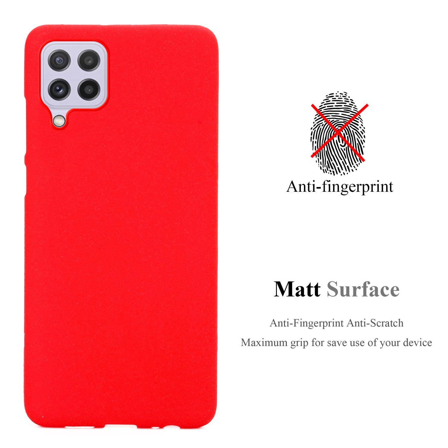 Cadorabo Schutzhülle für Samsung Galaxy A22 4G / M22 / M32 4G Hülle in Rot Handyhülle TPU Etui Cover Case