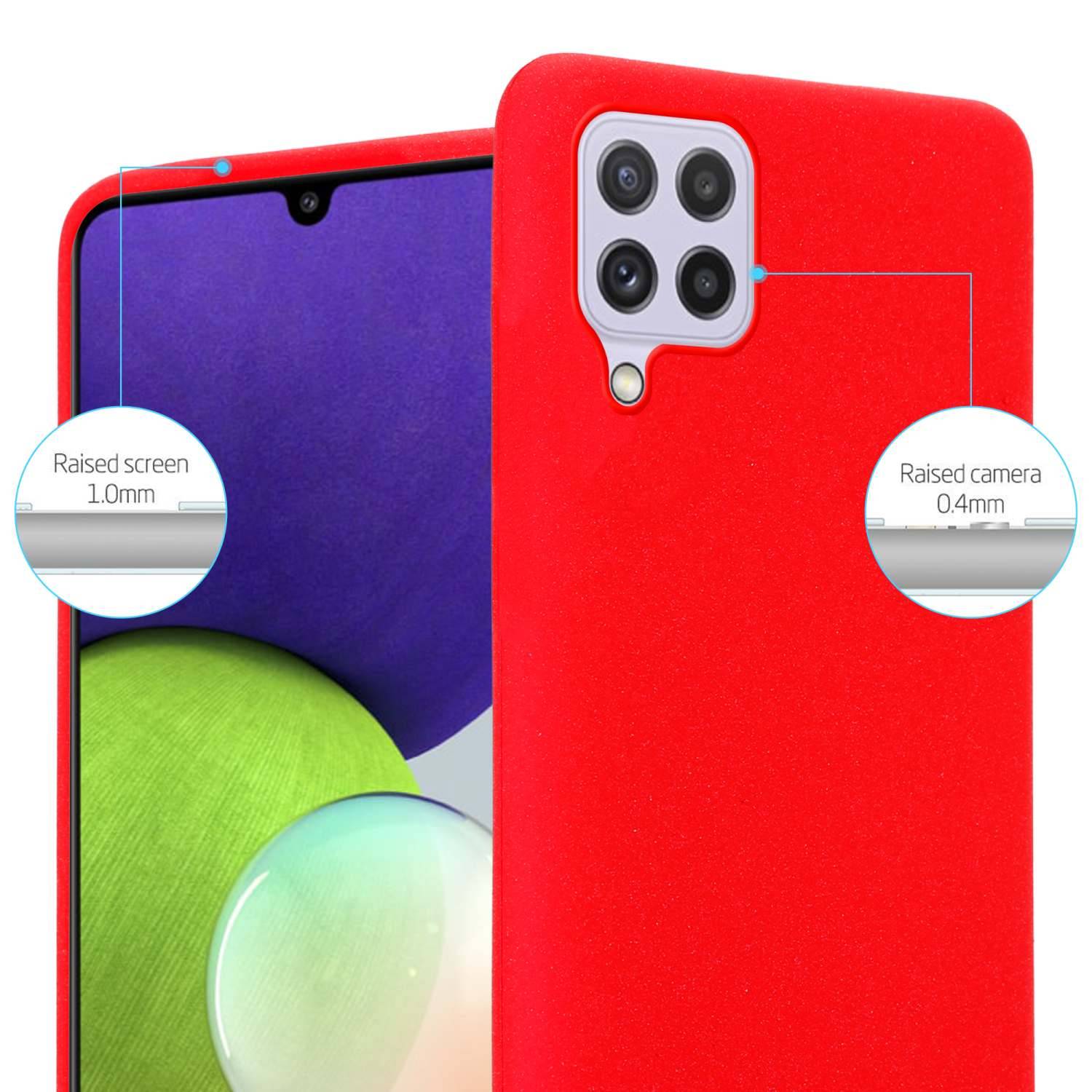 Cadorabo Schutzhülle für Samsung Galaxy A22 4G / M22 / M32 4G Hülle in Rot Handyhülle TPU Etui Cover Case