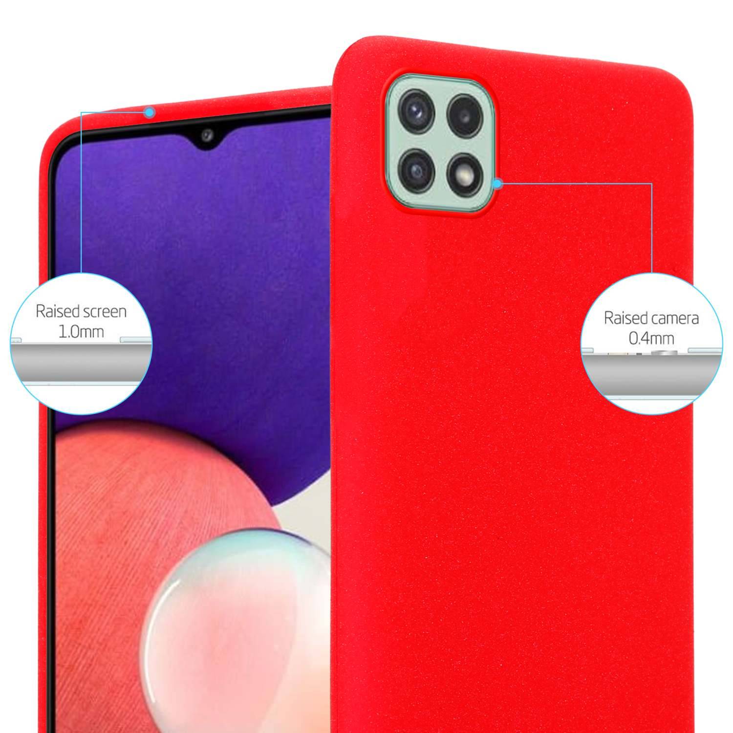 Cadorabo Schutzhülle für Samsung Galaxy A22 5G Hülle in Rot Handyhülle TPU Etui Cover Case