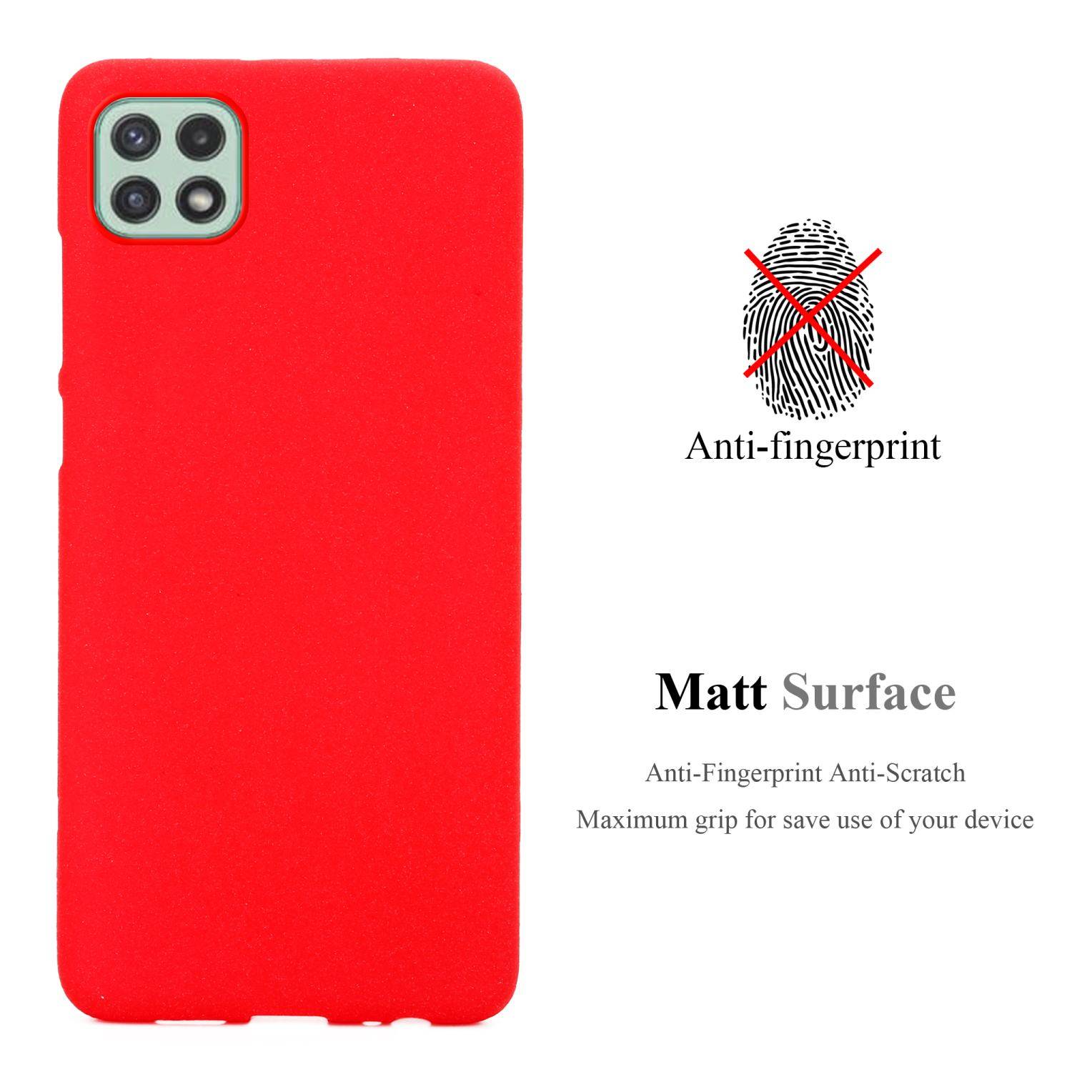 Cadorabo Schutzhülle für Samsung Galaxy A22 5G Hülle in Rot Handyhülle TPU Etui Cover Case