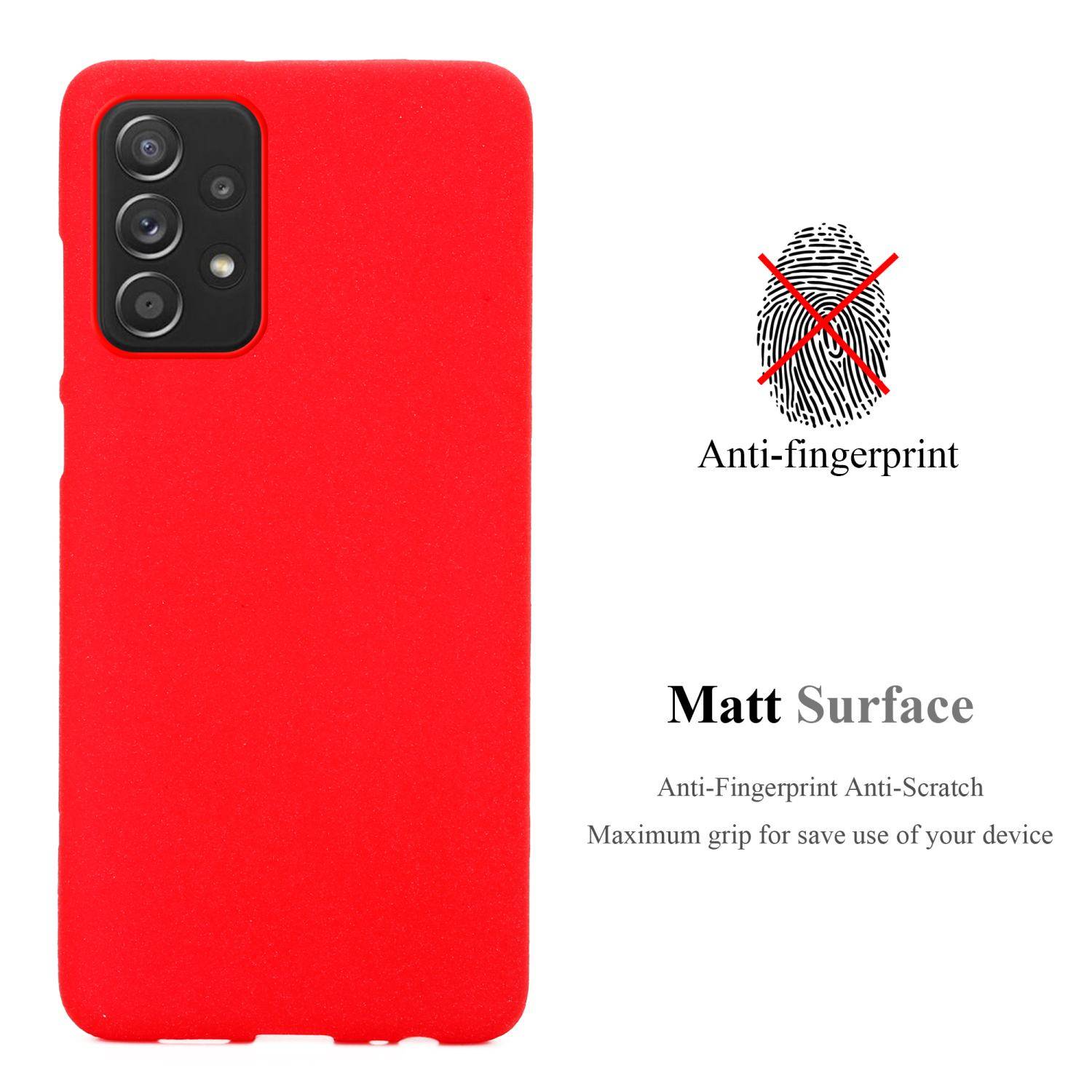 Cadorabo Schutzhülle für Samsung Galaxy A52 (4G / 5G) / A52s Hülle in Rot Handyhülle TPU Etui Cover Case