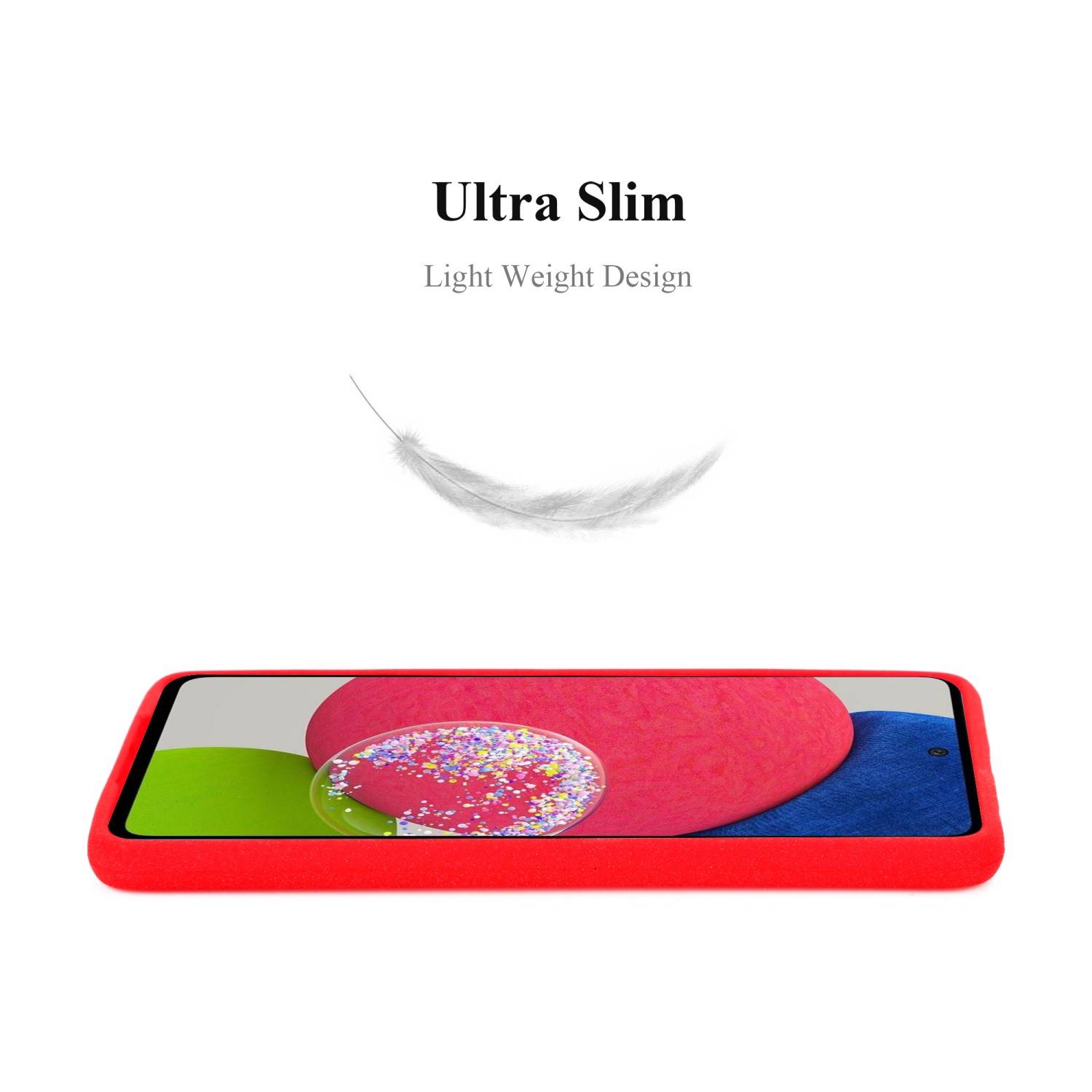 Cadorabo Schutzhülle für Samsung Galaxy A52 (4G / 5G) / A52s Hülle in Rot Handyhülle TPU Etui Cover Case