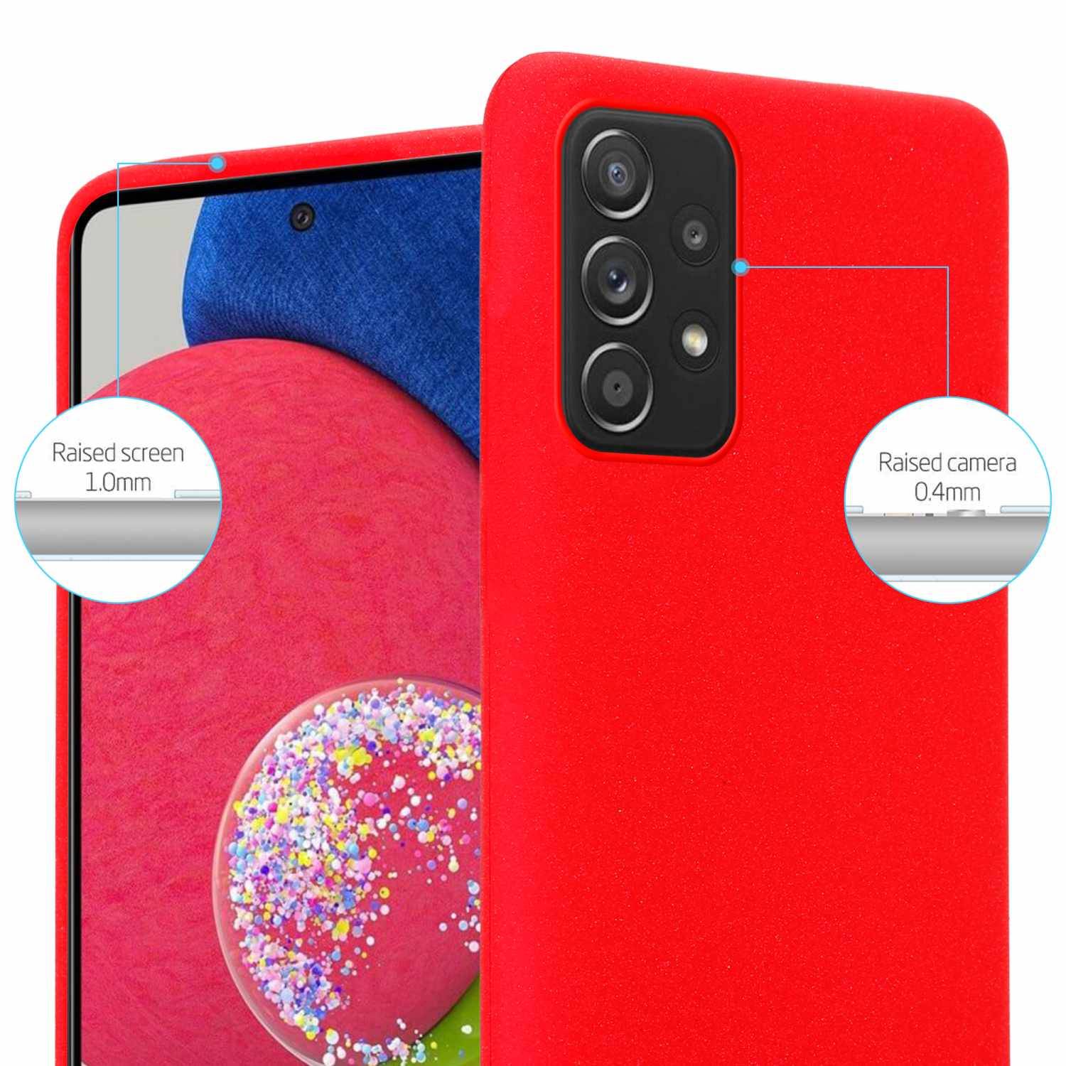 Cadorabo Schutzhülle für Samsung Galaxy A52 (4G / 5G) / A52s Hülle in Rot Handyhülle TPU Etui Cover Case