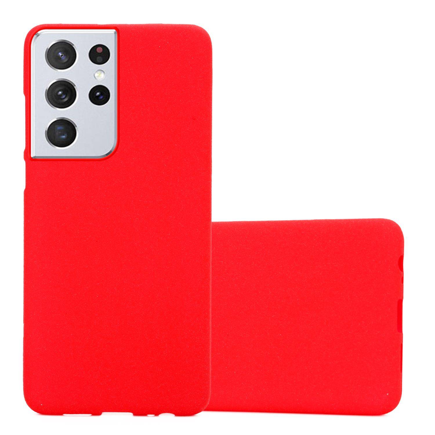 Cadorabo Schutzhülle für Samsung Galaxy S22 ULTRA Hülle in Rot Handyhülle TPU Etui Cover Case