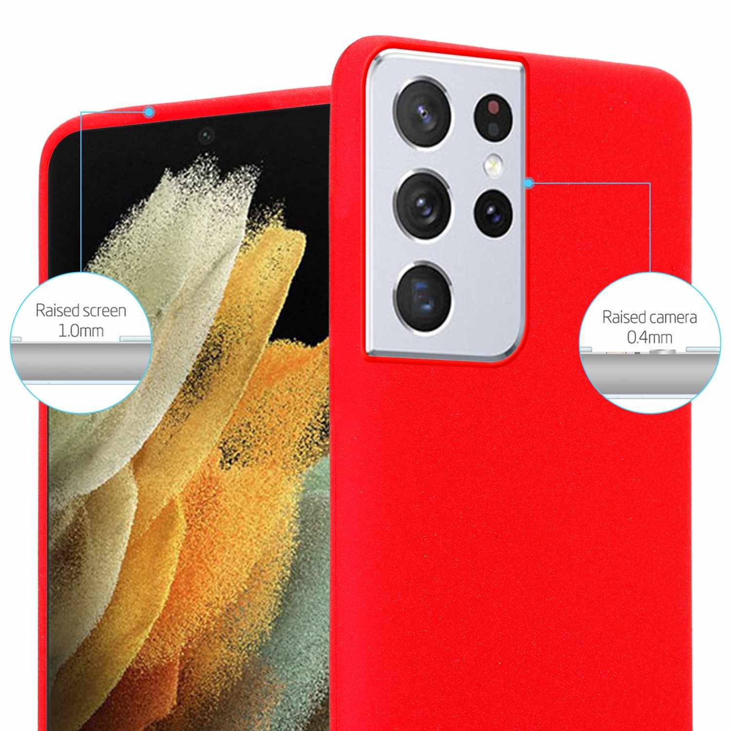 Cadorabo Schutzhülle für Samsung Galaxy S22 ULTRA Hülle in Rot Handyhülle TPU Etui Cover Case