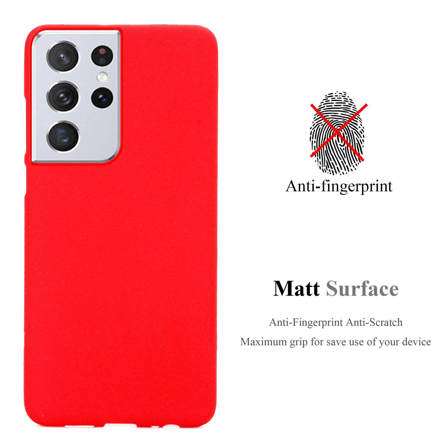 Cadorabo Schutzhülle für Samsung Galaxy S22 ULTRA Hülle in Rot Handyhülle TPU Etui Cover Case