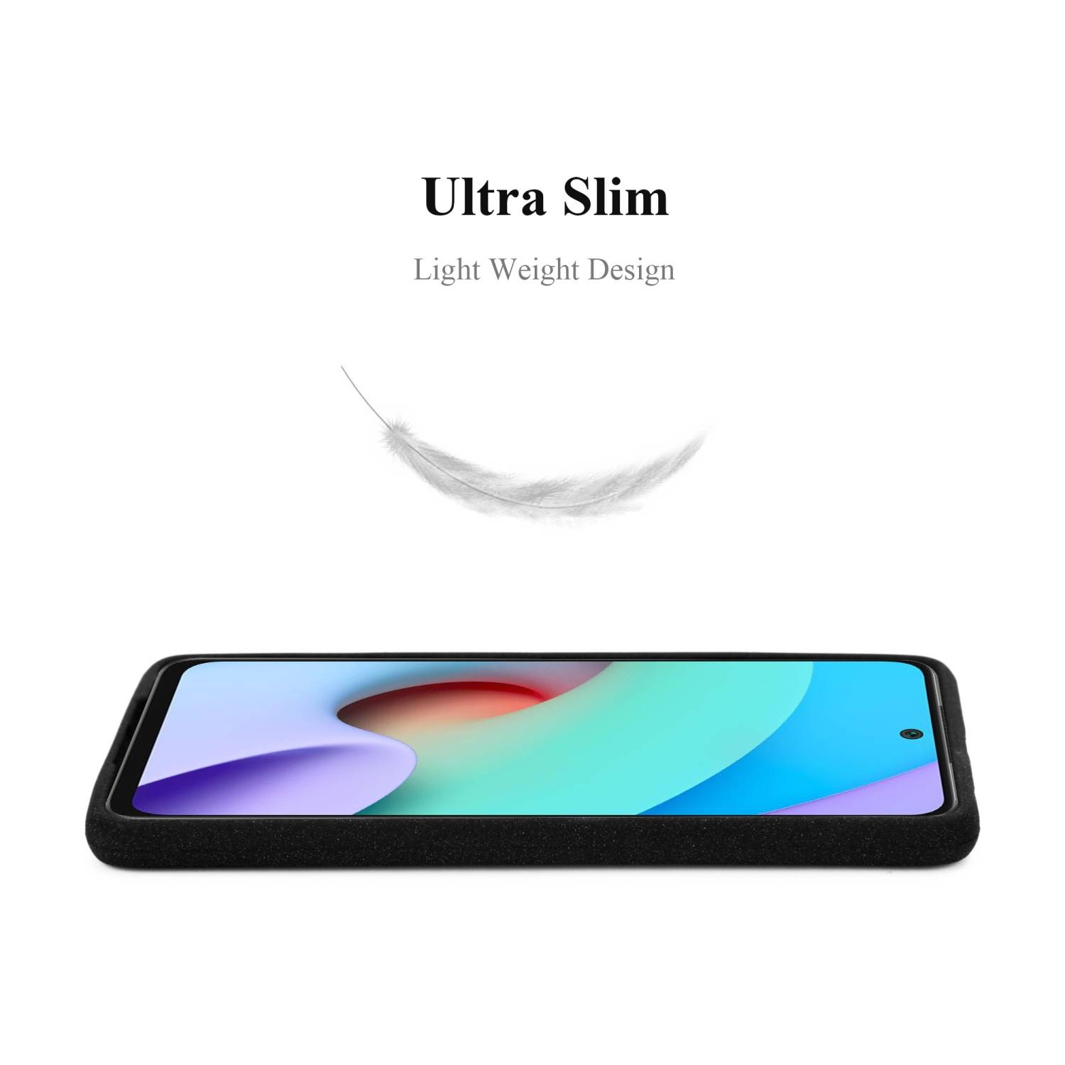 Cadorabo Schutzhülle für Xiaomi RedMi 10 / RedMi NOTE 11 4G Hülle in Schwarz Handyhülle TPU Etui Cover Case