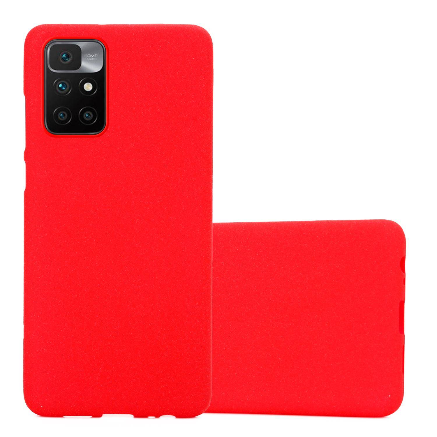 Cadorabo Schutzhülle für Xiaomi RedMi 10 / RedMi NOTE 11 4G Hülle in Rot Handyhülle TPU Etui Cover Case