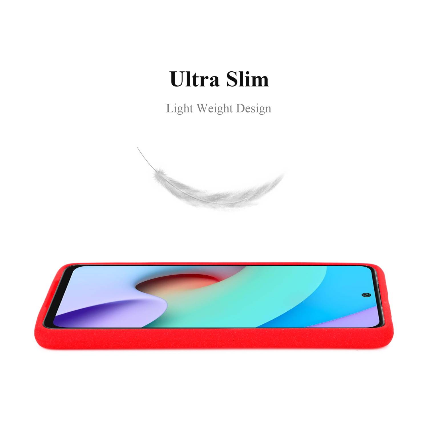 Cadorabo Schutzhülle für Xiaomi RedMi 10 / RedMi NOTE 11 4G Hülle in Rot Handyhülle TPU Etui Cover Case