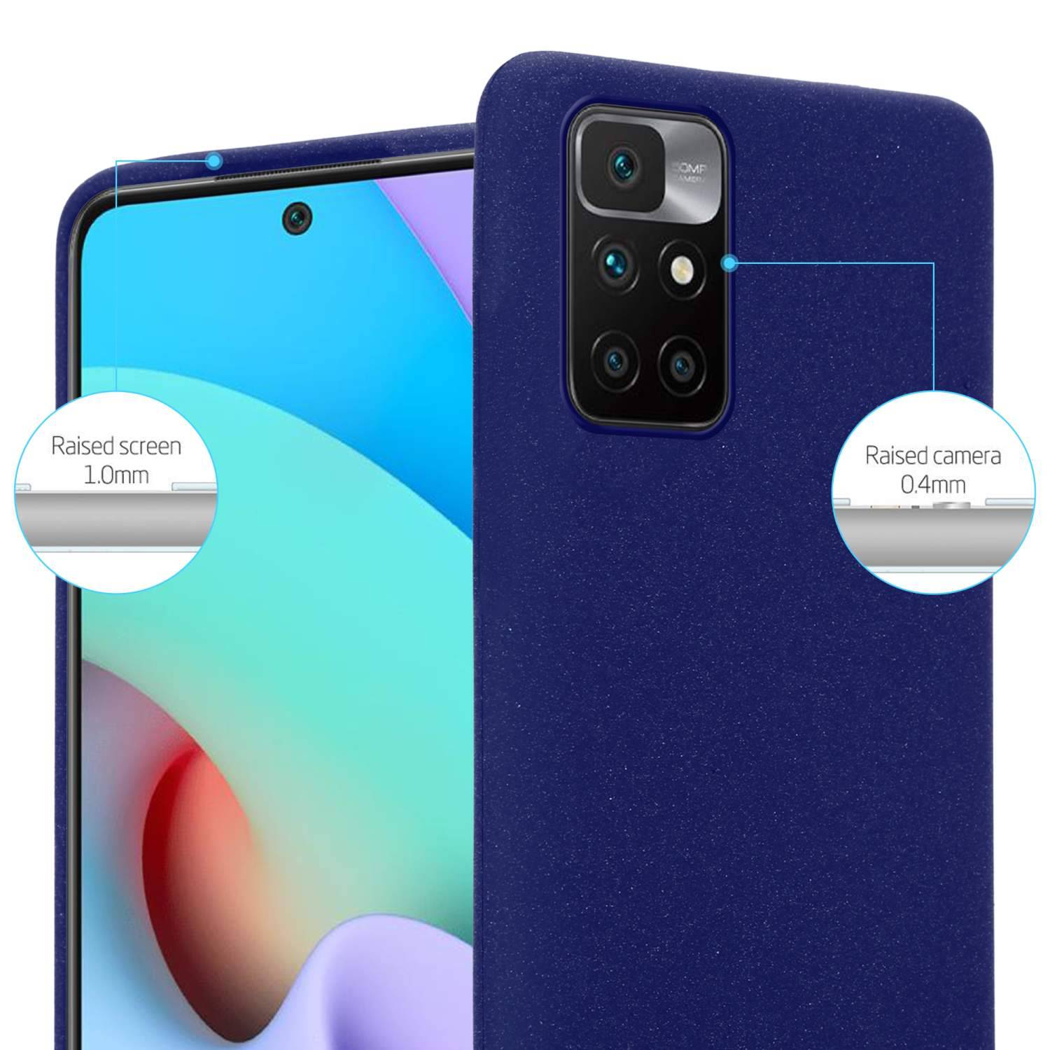 Cadorabo Schutzhülle für Xiaomi RedMi 10 / RedMi NOTE 11 4G Hülle in Blau Handyhülle TPU Etui Cover Case