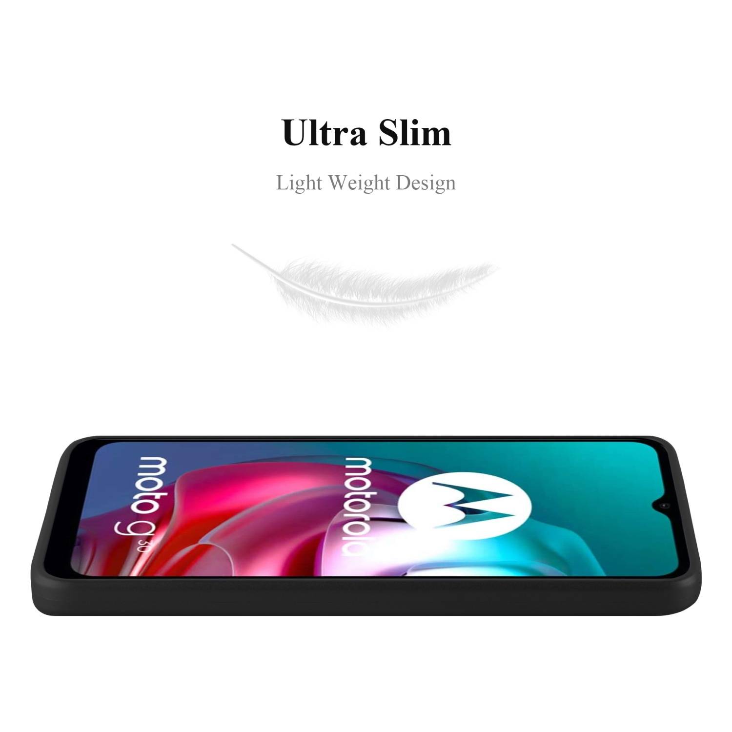 Cadorabo Schutzhülle für Motorola MOTO G10 / G30 Hülle in Schwarz Handyhülle TPU Silikon Etui Cover Case