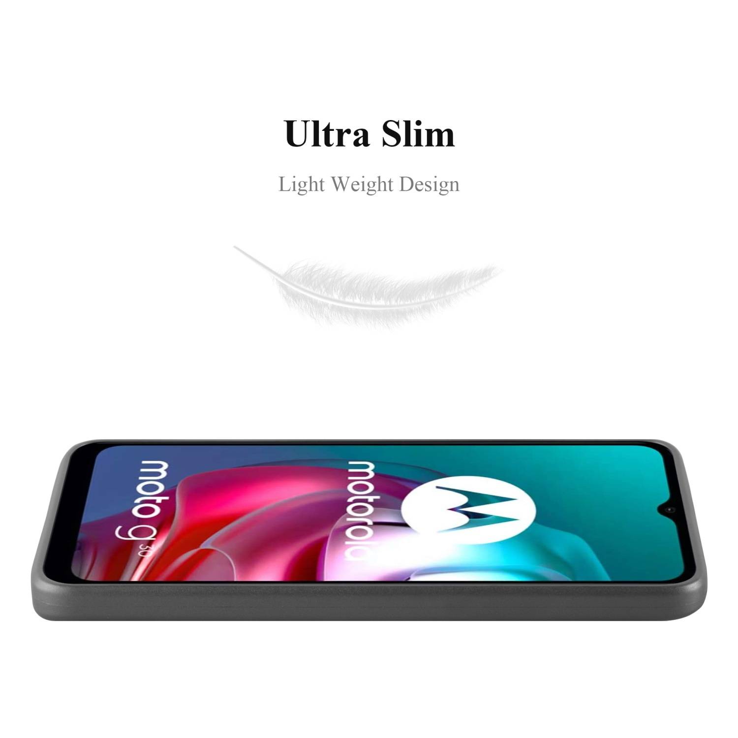 Cadorabo Schutzhülle für Motorola MOTO G10 / G30 Hülle in Grau Handyhülle TPU Silikon Etui Cover Case