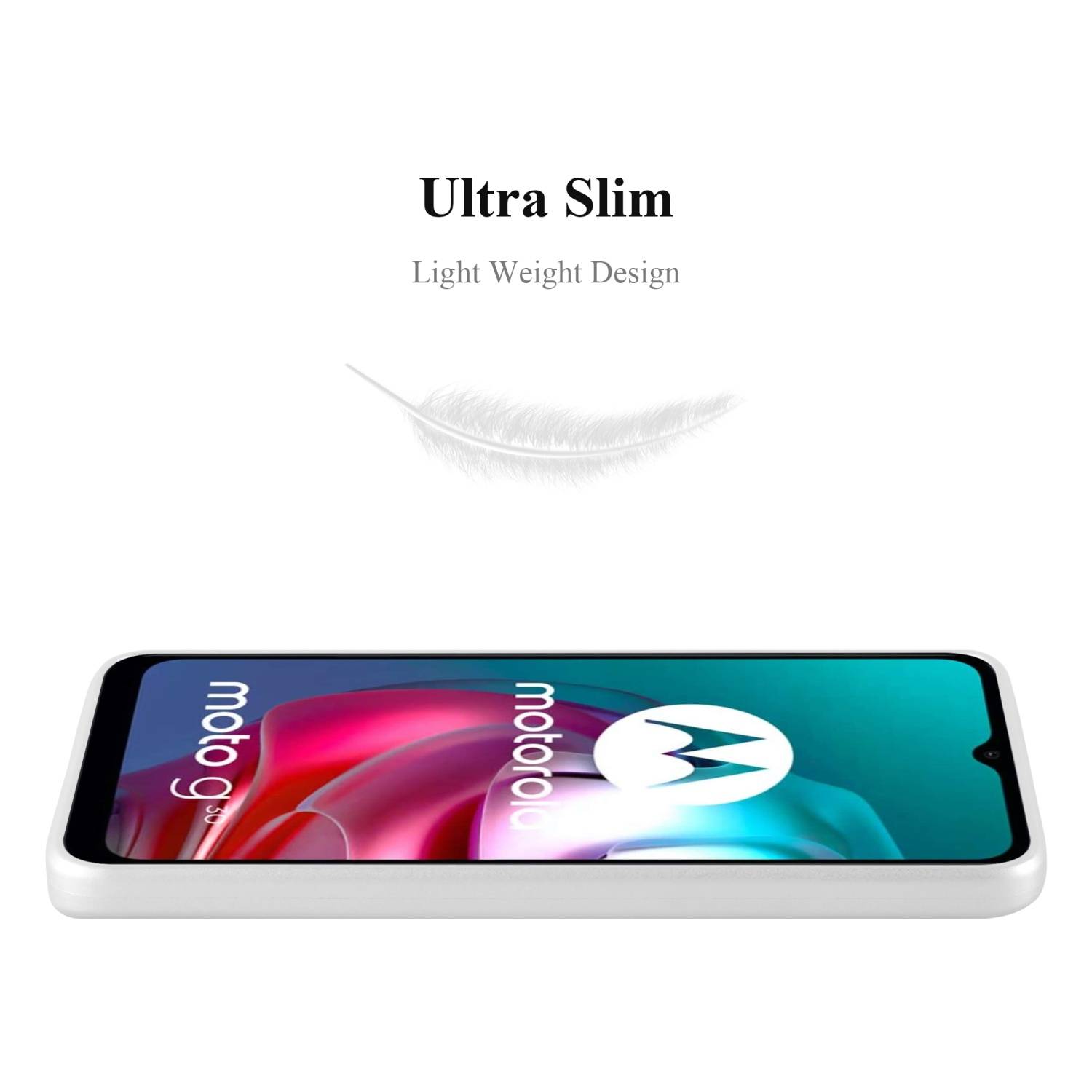 Cadorabo Schutzhülle für Motorola MOTO G10 / G30 Hülle in Silber Handyhülle TPU Silikon Etui Cover Case