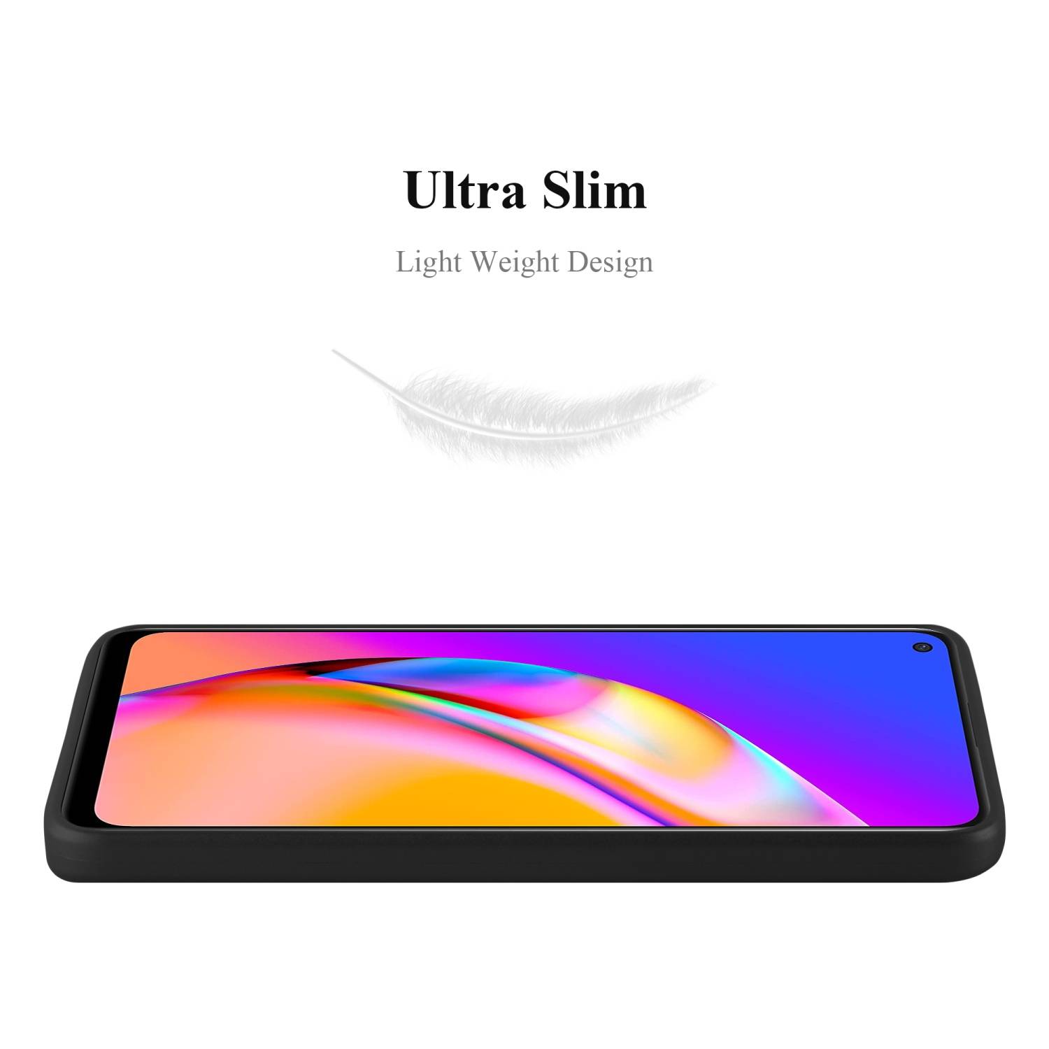 Cadorabo Schutzhülle für Oppo A94 5G Hülle in Schwarz Handyhülle TPU Silikon Etui Cover Case