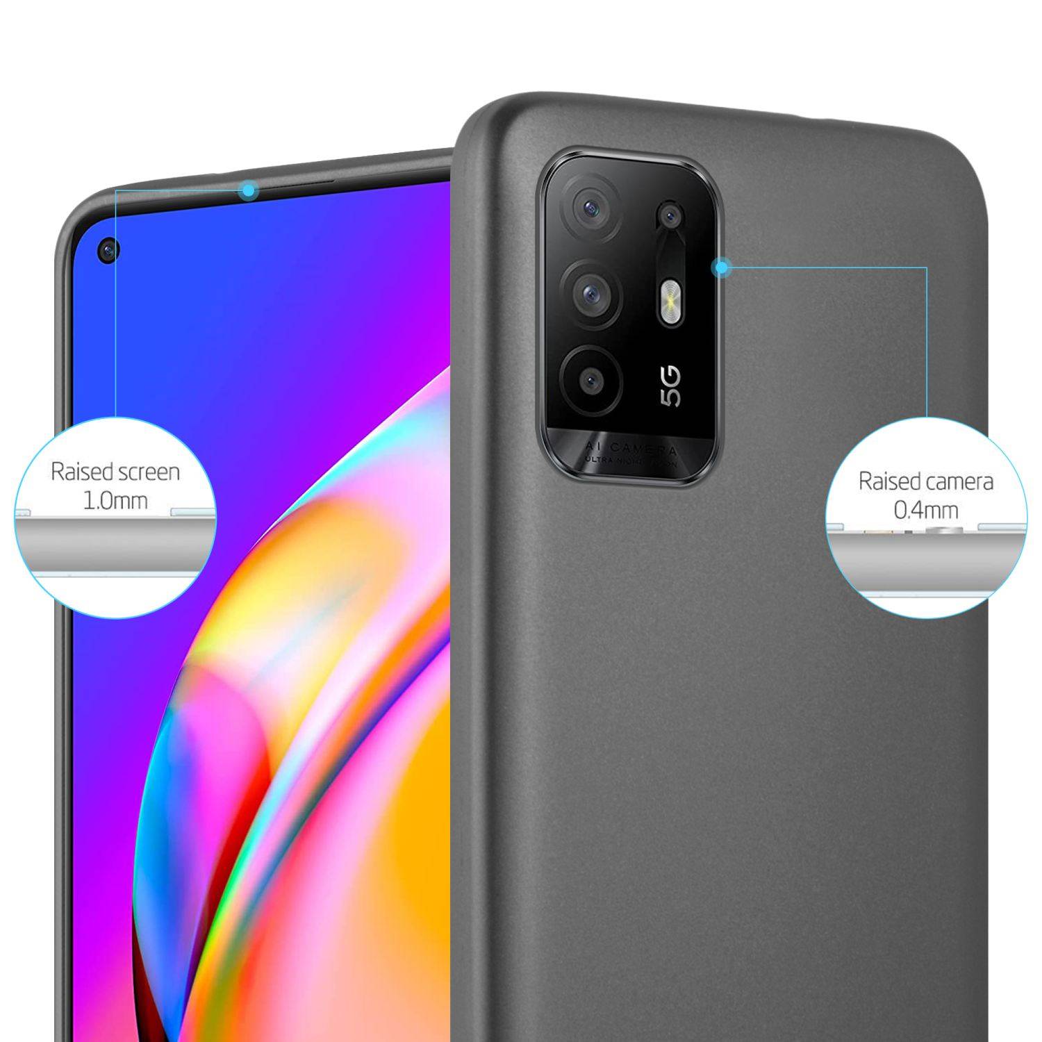 Cadorabo Schutzhülle für Oppo A94 5G Hülle in Grau Handyhülle TPU Silikon Etui Cover Case