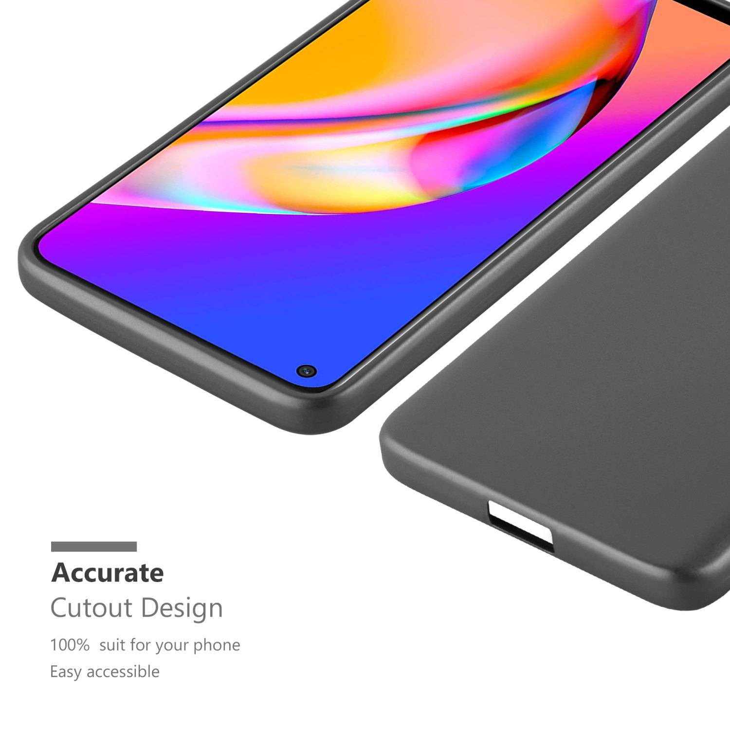 Cadorabo Schutzhülle für Oppo A94 5G Hülle in Grau Handyhülle TPU Silikon Etui Cover Case