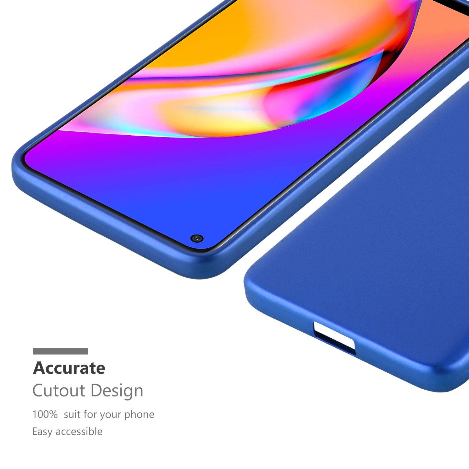 Cadorabo Schutzhülle für Oppo A94 5G Hülle in Blau Handyhülle TPU Silikon Etui Cover Case