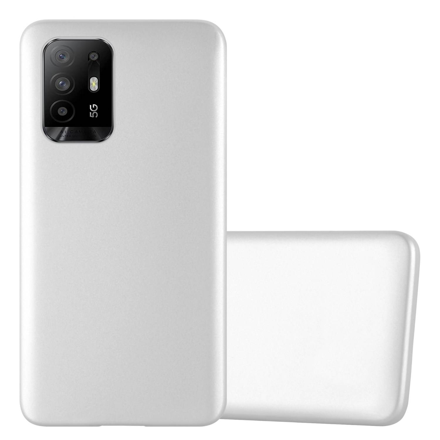 Cadorabo Schutzhülle für Oppo A94 5G Hülle in Silber Handyhülle TPU Silikon Etui Cover Case