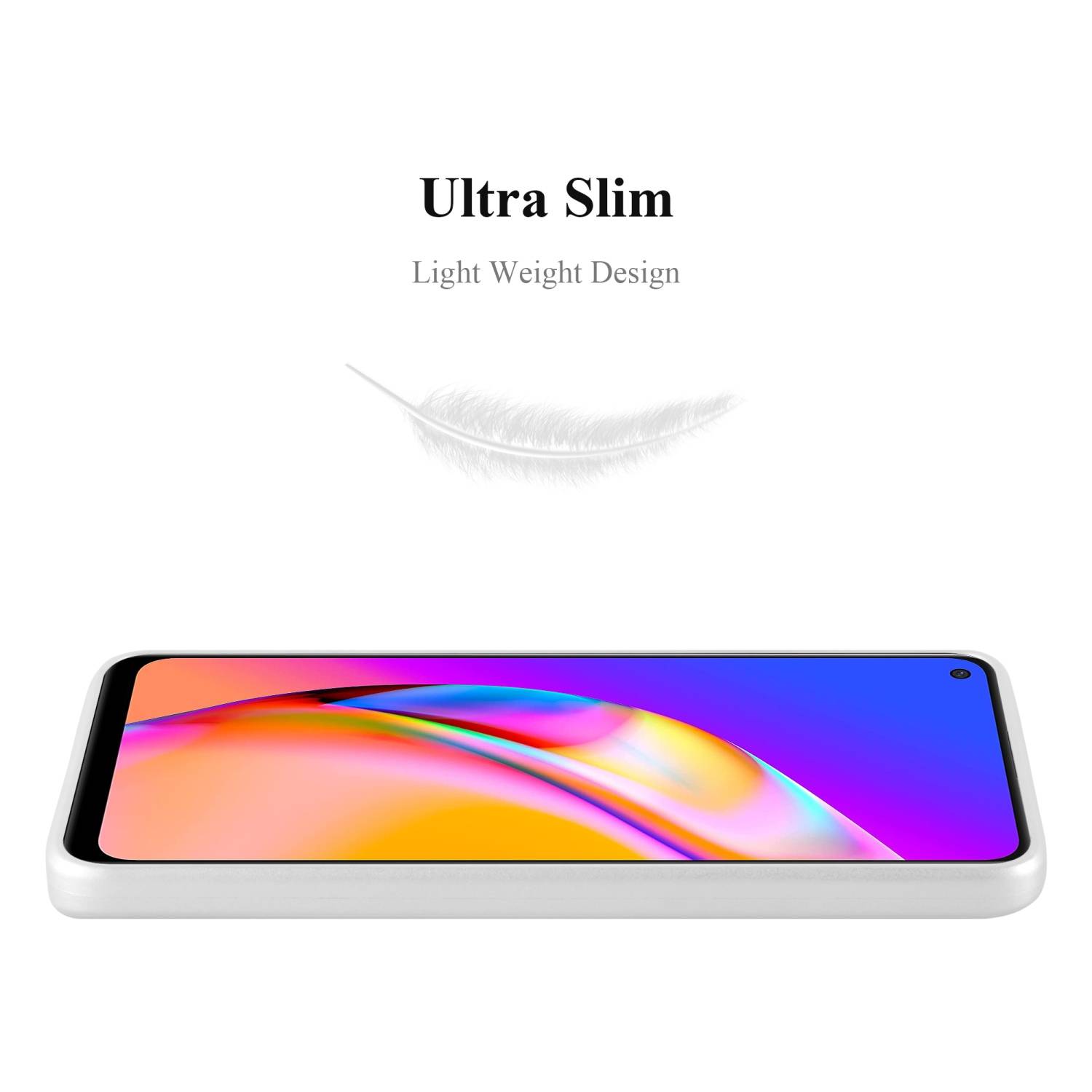 Cadorabo Schutzhülle für Oppo A94 5G Hülle in Silber Handyhülle TPU Silikon Etui Cover Case