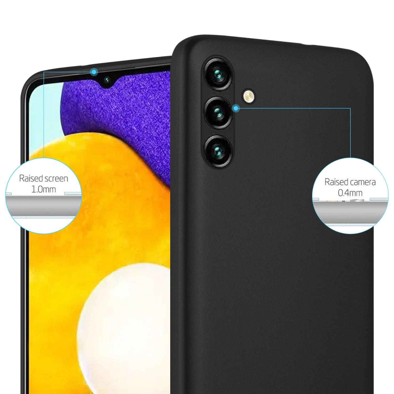 Cadorabo Schutzhülle für Samsung Galaxy A13 5G Hülle in Schwarz Handyhülle TPU Silikon Etui Cover Case