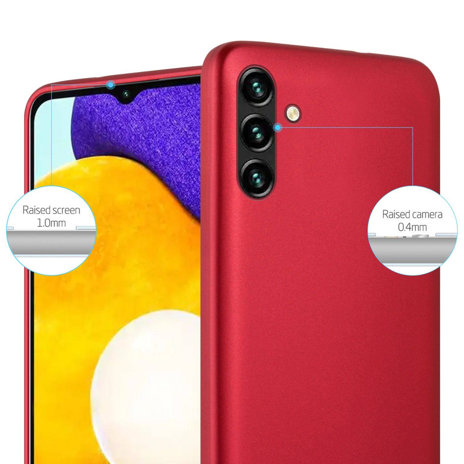 Cadorabo Schutzhülle für Samsung Galaxy A13 5G Hülle in Rot Handyhülle TPU Silikon Etui Cover Case