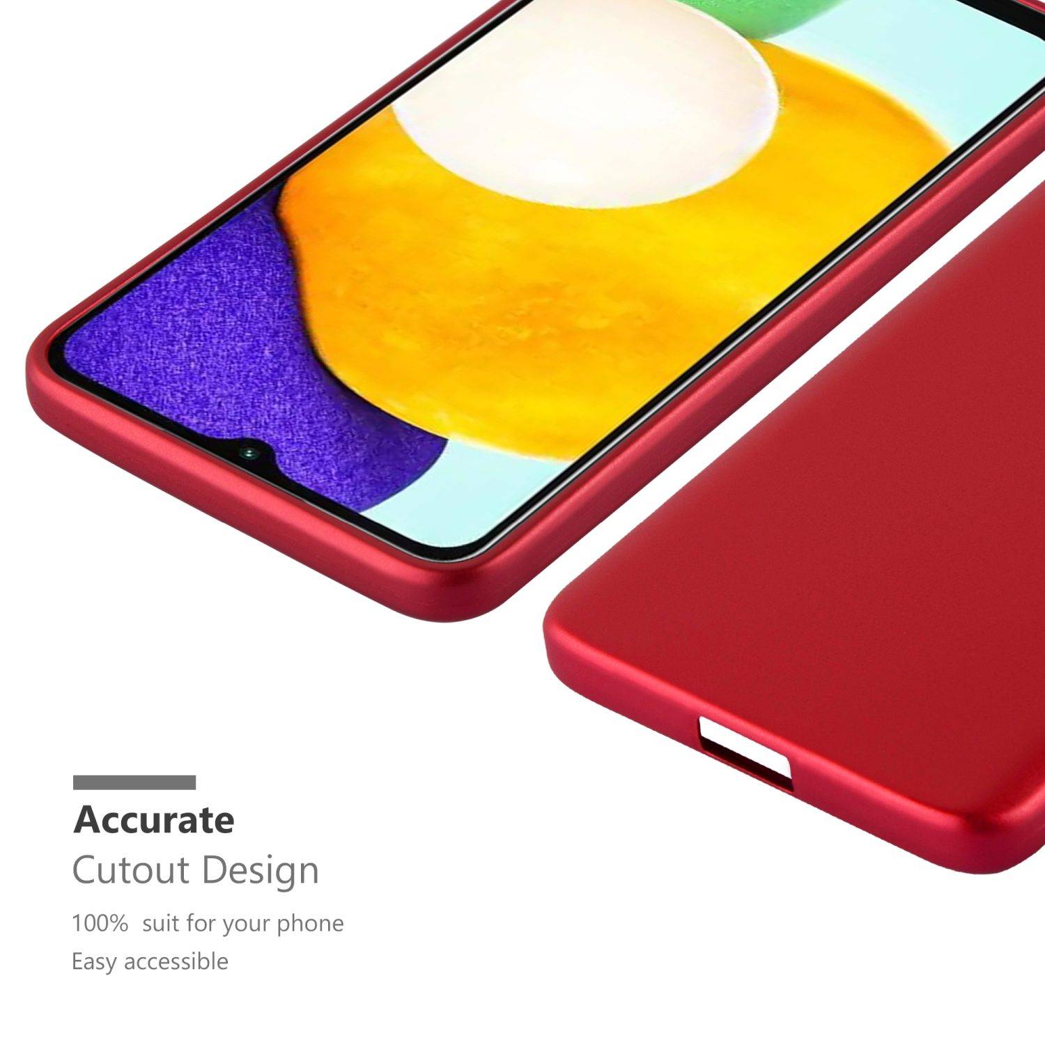 Cadorabo Schutzhülle für Samsung Galaxy A13 5G Hülle in Rot Handyhülle TPU Silikon Etui Cover Case