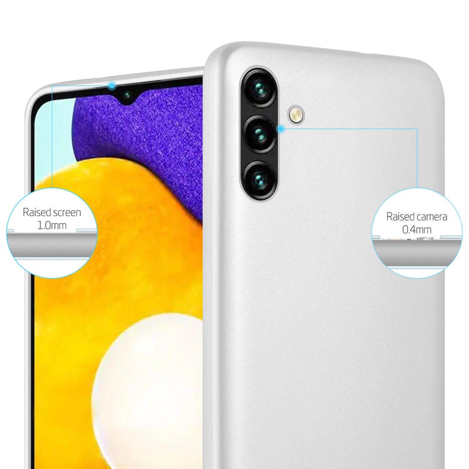 Cadorabo Schutzhülle für Samsung Galaxy A13 5G Hülle in Silber Handyhülle TPU Silikon Etui Cover Case