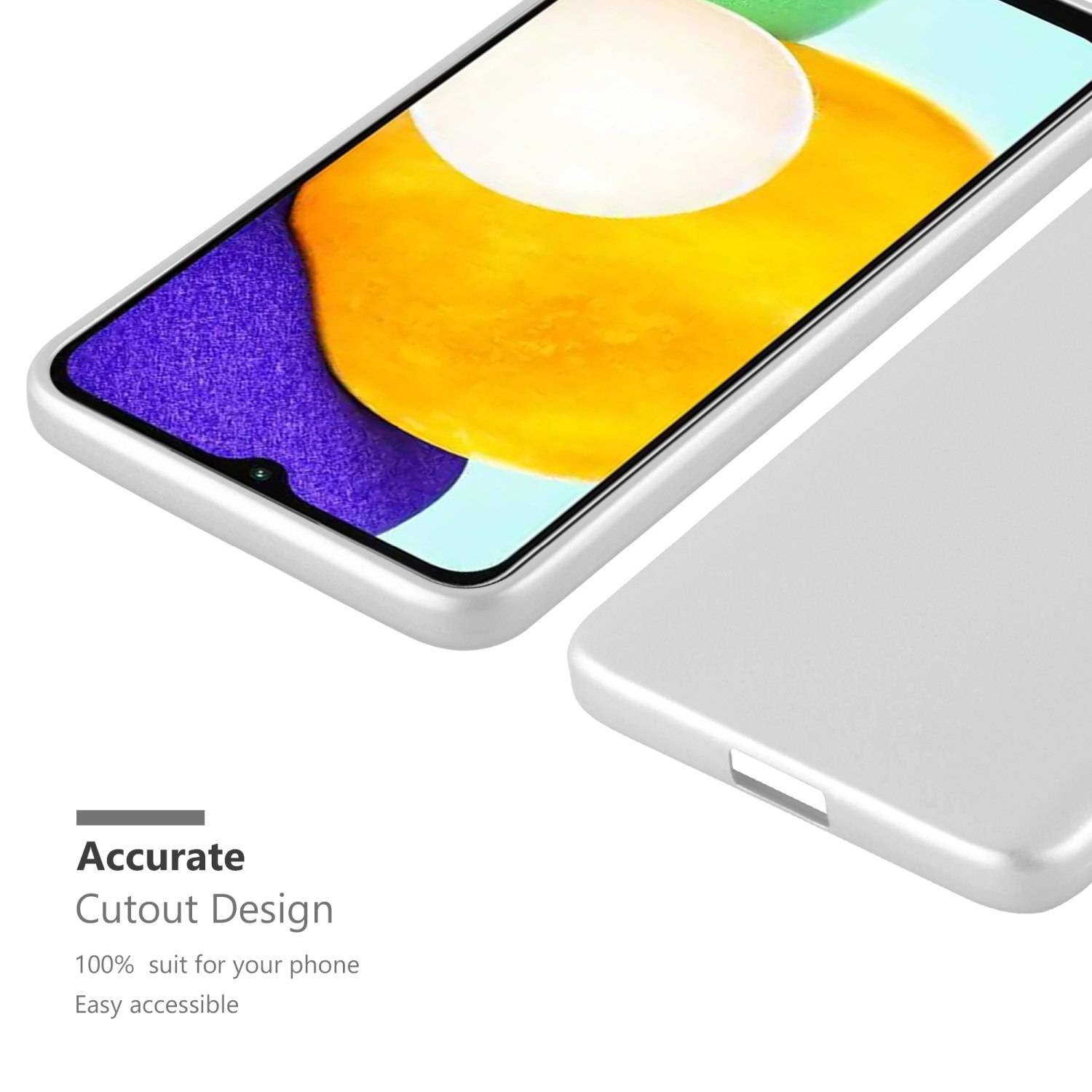 Cadorabo Schutzhülle für Samsung Galaxy A13 5G Hülle in Silber Handyhülle TPU Silikon Etui Cover Case