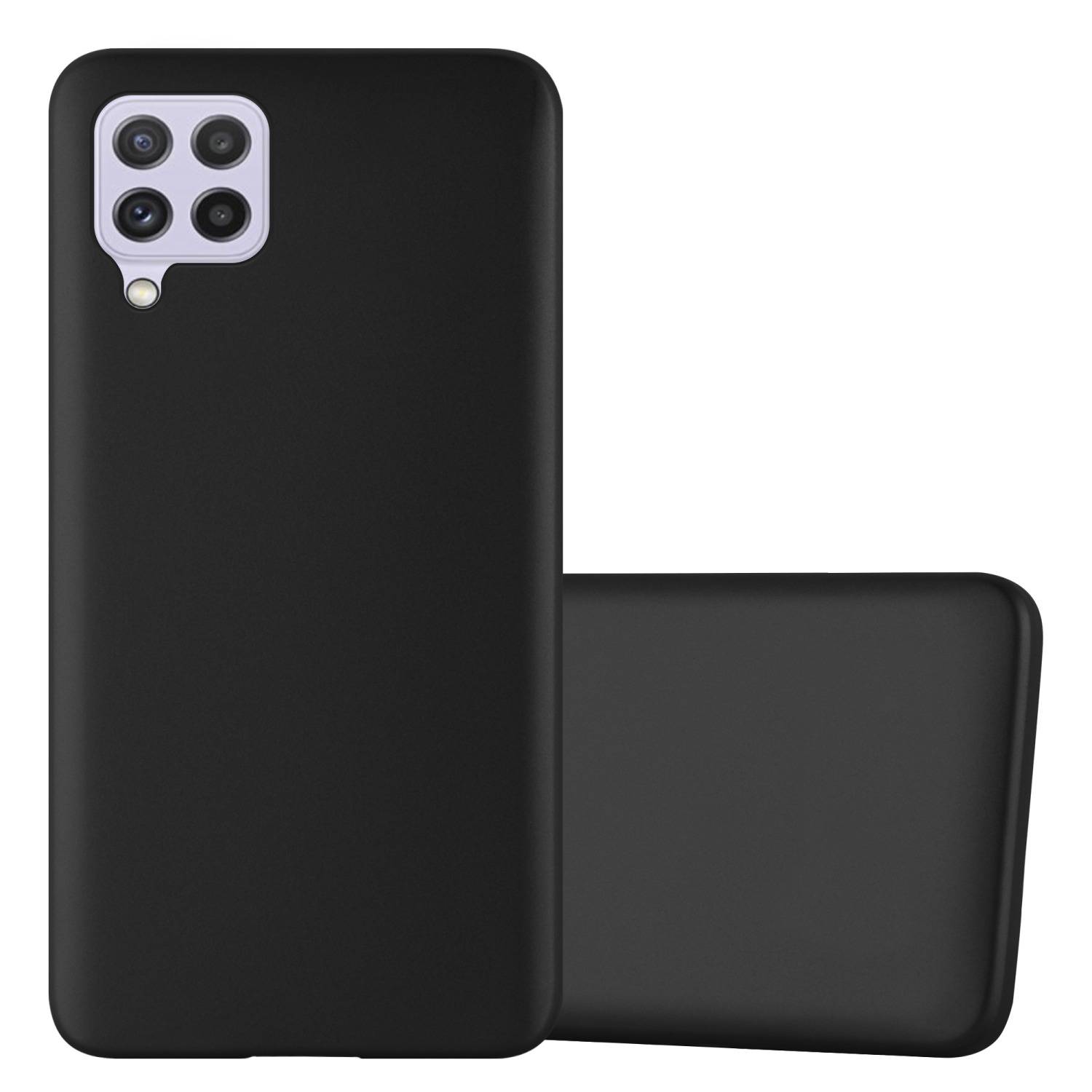 Cadorabo Schutzhülle für Samsung Galaxy A22 4G / M22 / M32 4G Hülle in Schwarz Handyhülle TPU Silikon Etui Cover Case