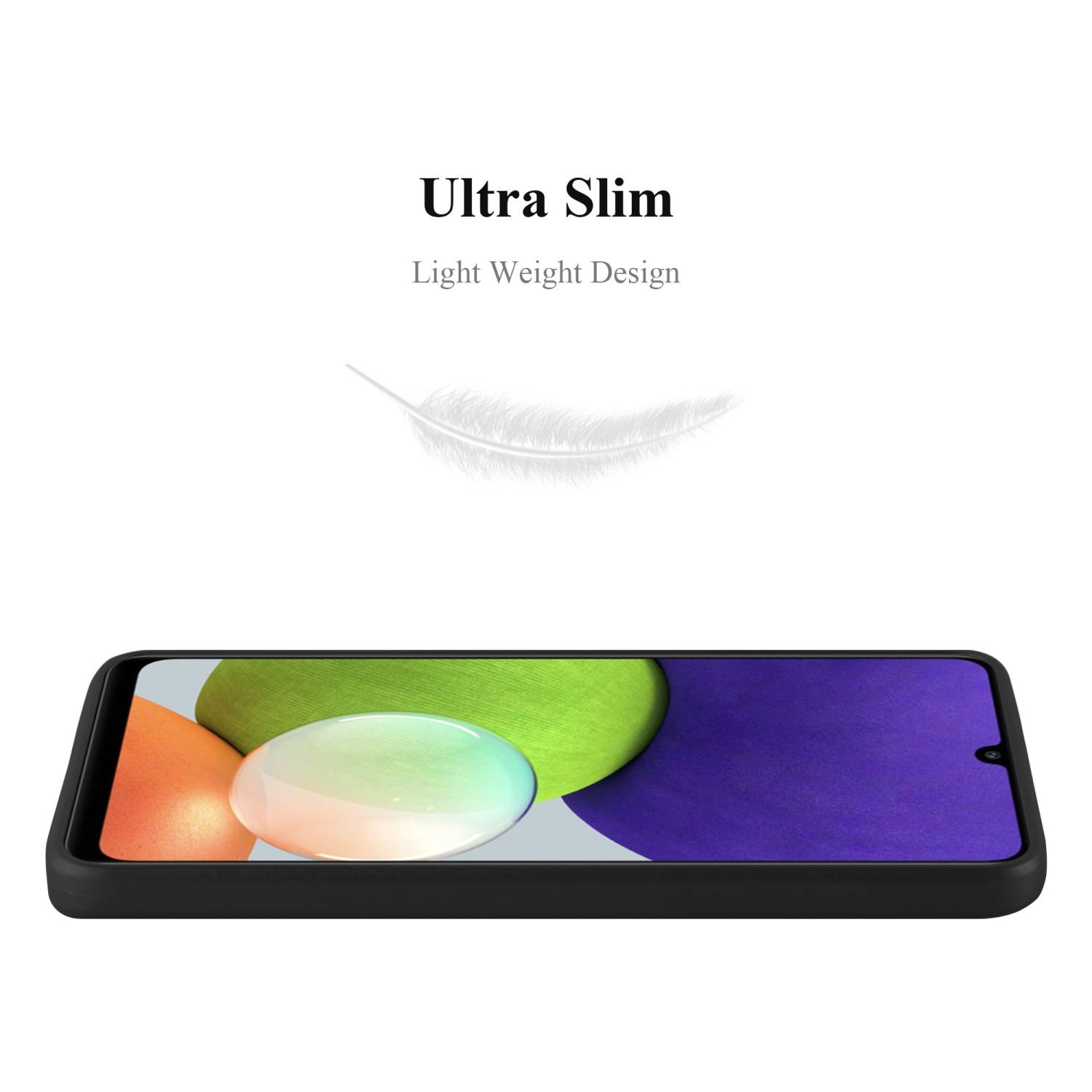 Cadorabo Schutzhülle für Samsung Galaxy A22 4G / M22 / M32 4G Hülle in Schwarz Handyhülle TPU Silikon Etui Cover Case