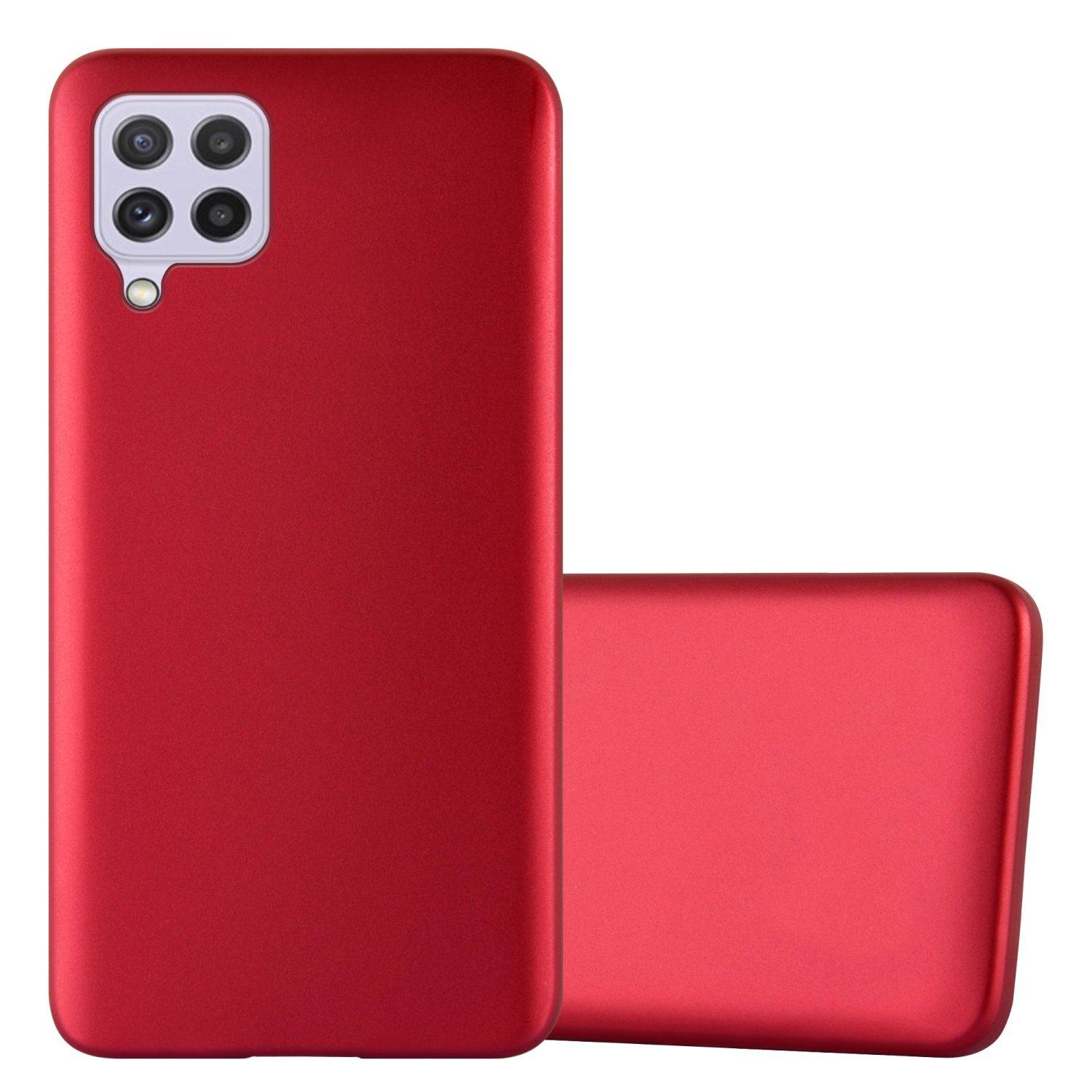 Cadorabo Schutzhülle für Samsung Galaxy A22 4G / M22 / M32 4G Hülle in Rot Handyhülle TPU Silikon Etui Cover Case