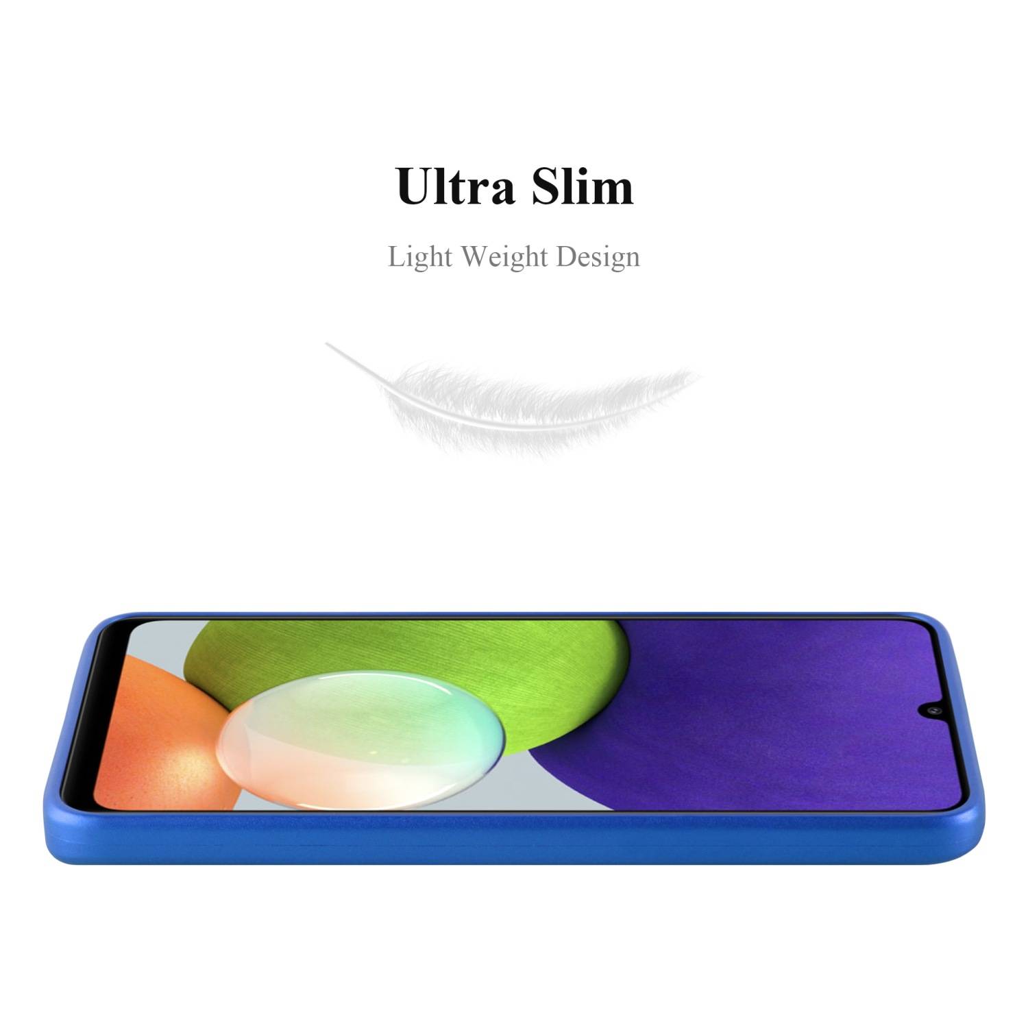 Cadorabo Schutzhülle für Samsung Galaxy A22 4G / M22 / M32 4G Hülle in Blau Handyhülle TPU Silikon Etui Cover Case